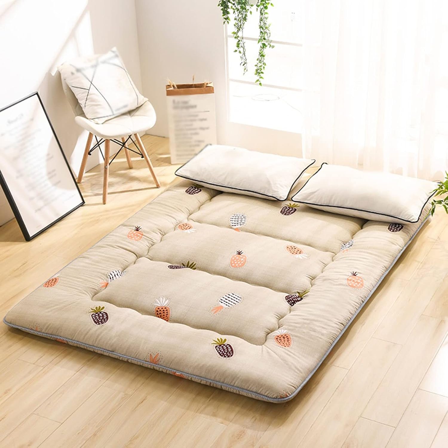 Konsilsa Foldable Futon Mattress, Tatami Floor Mattress Queen King Single Size Floor Mattress Mattress Pad Sleeping Pad Traditional Japanese Futon Japanese Futon Mattress Guest Bed Dorm Camping