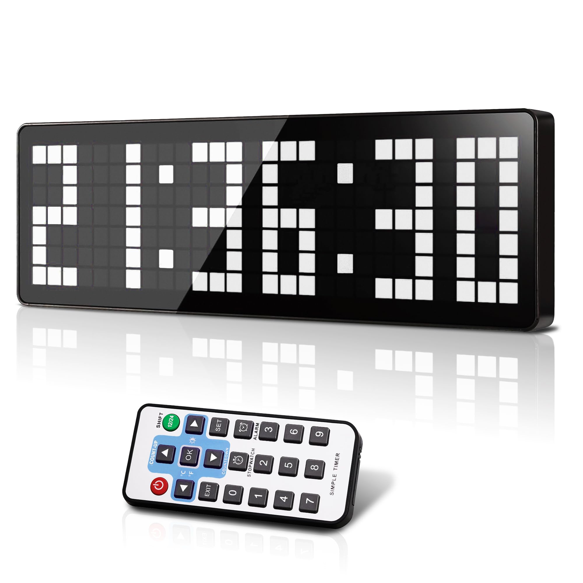 Temporizador de Gimnasio, 13.2" Grande Reloj de Pared Digital, LED Gym Timer con Countdown & Up Cronometro, Brillo Ajustable,Sportivo Timer con Control Remoto para Casa Fitness Oficina Cocina