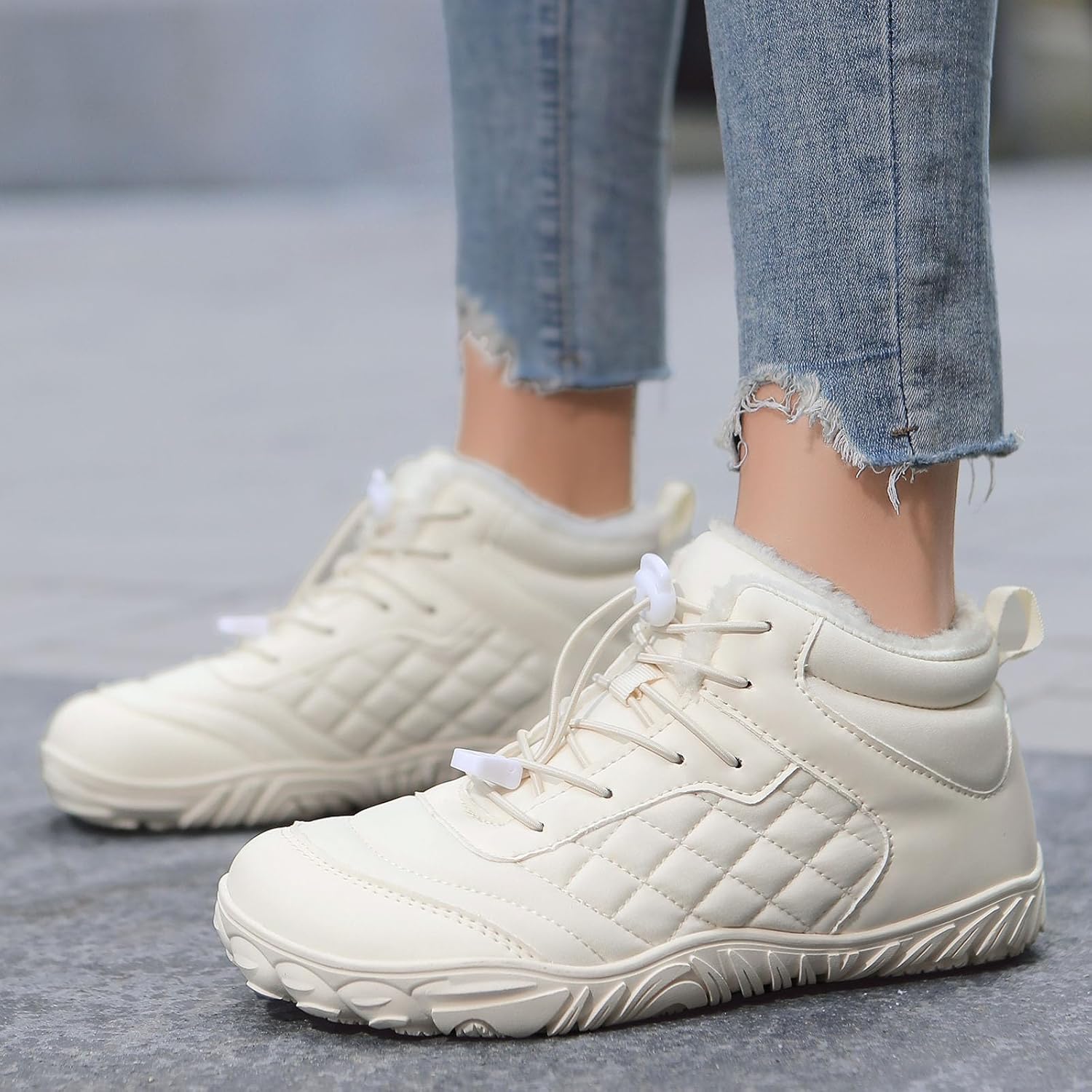 RUMPRA Men’s Women’s Barefoot Snow Boots, Fur Lined and Waterproof Winter Boots, Minimalist Wide Toe Box Zero Drop