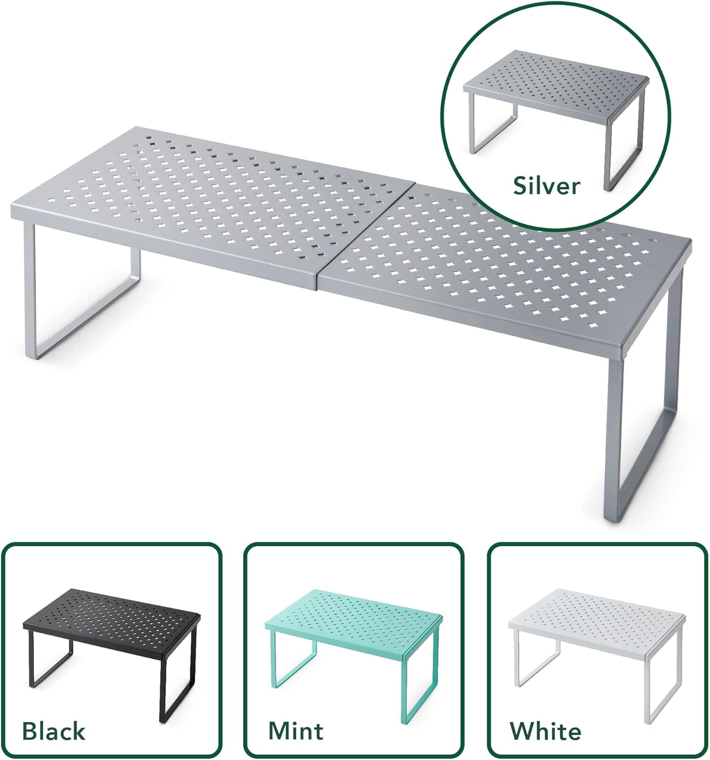 Nifty Expandable Shelf Rack Adjustable- Silver