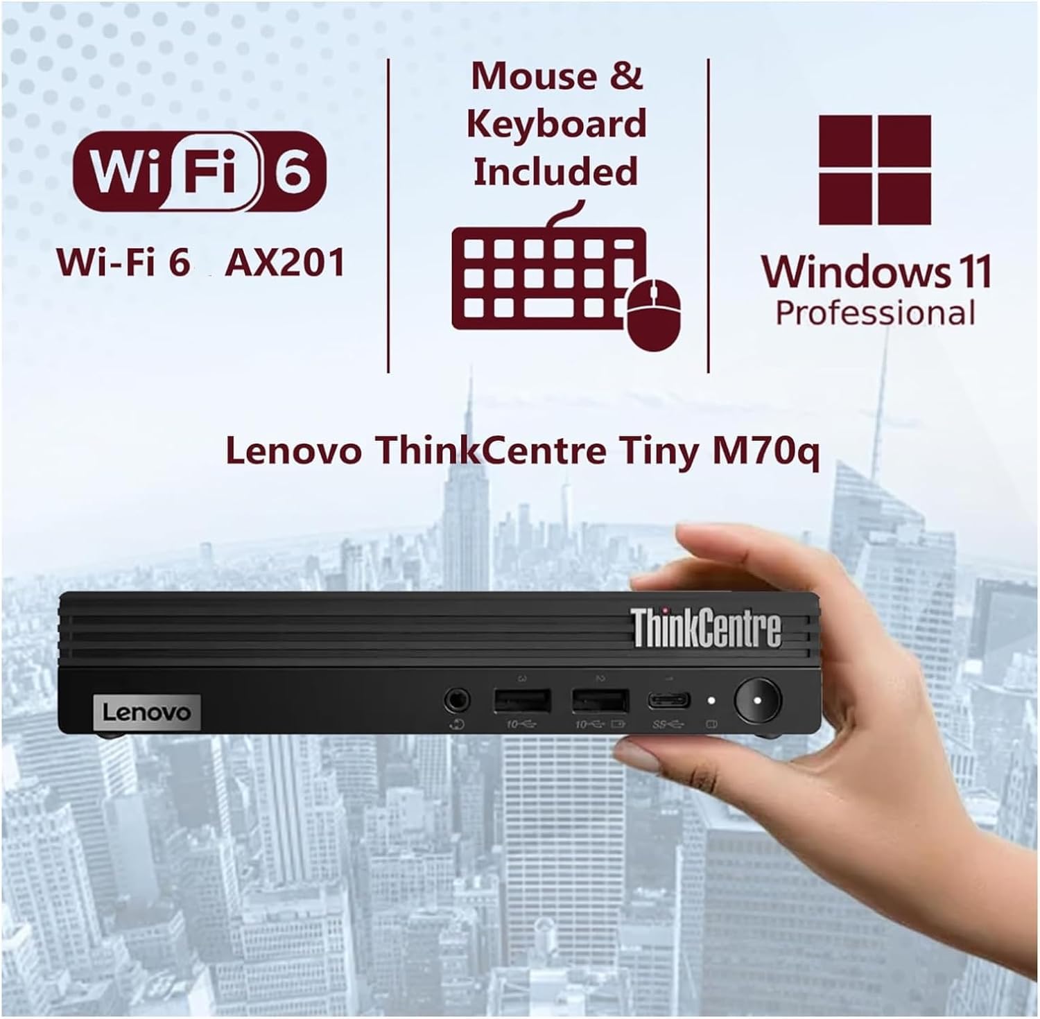 Lenovo ThinkCentre M70q Gen 5 Tiny Business Desktop (Intel 10-Core