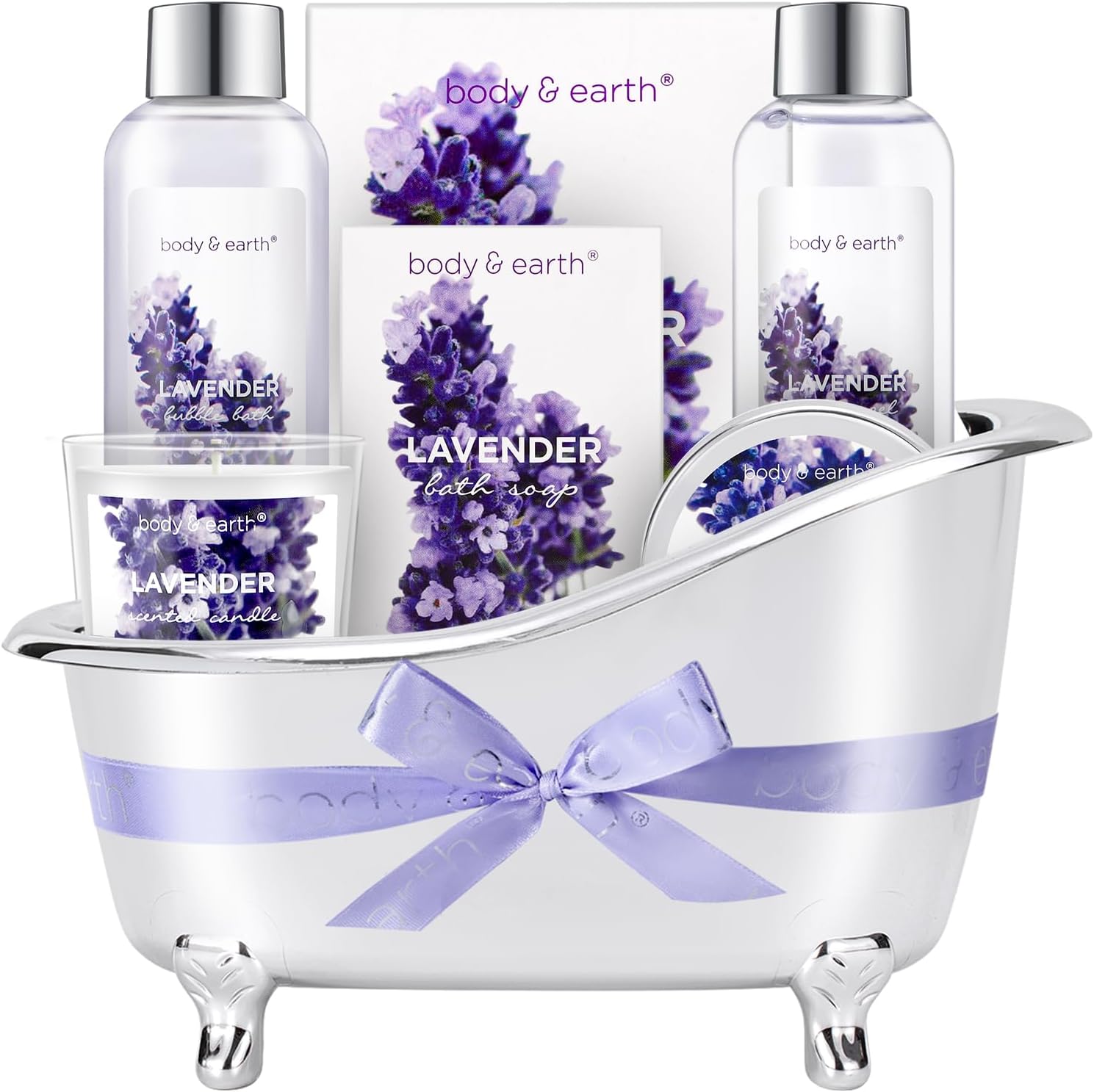- Gift Set for Women Body & Earth Gifts Set Lavender Gift Baskets For Women Bath Sets with Bubble Bath Body Lotion Scented Candle Mother‘s Day Gifts for mom