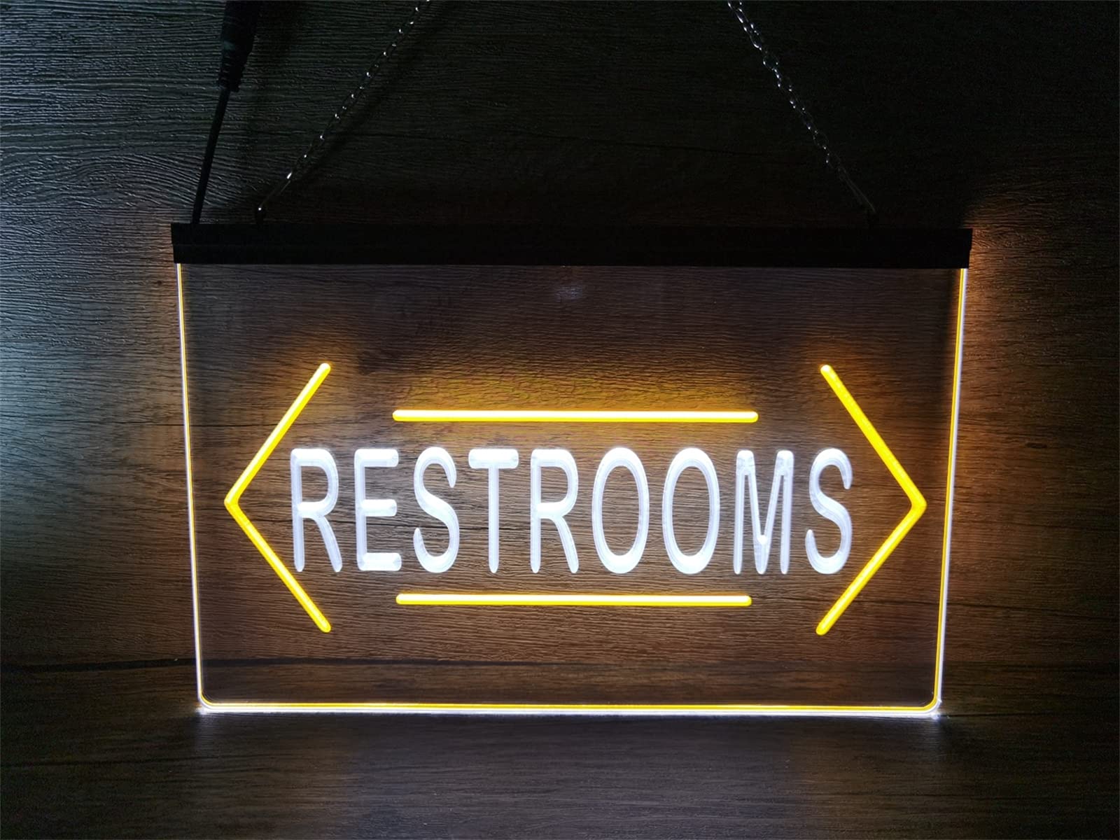 REWIS Restroom Arrow LED Neon Signs