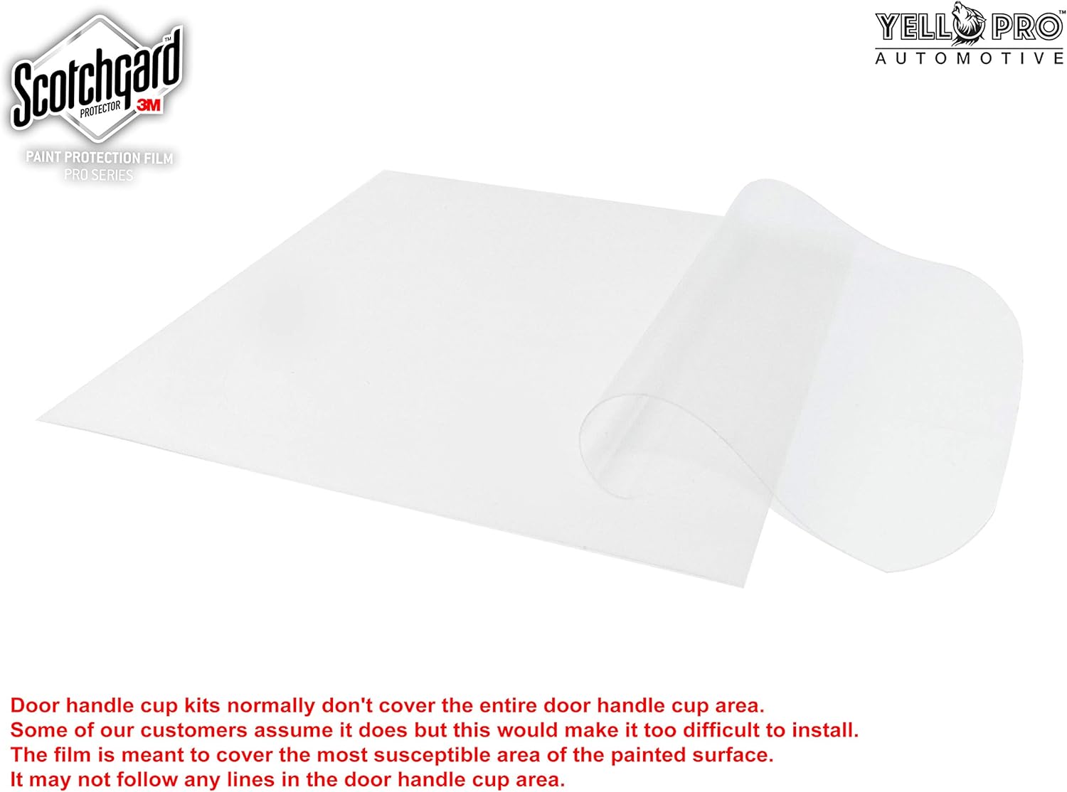 YelloPro Custom Fit Door Handle Cup 3M Scotchgard Anti Scratch Clear Bra Paint Protector Film Cover Self Healing Guard for 2016 2017 2018 2019 2020 2021 2022 2023 Toyota Tacoma Pickup Truck