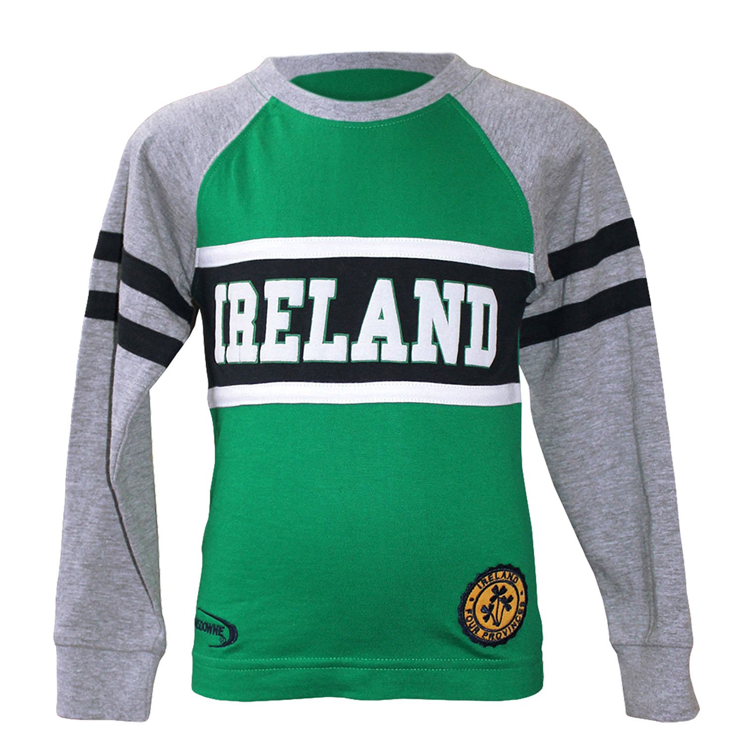 Lansdowne Emerald and Grey Ireland Long Sleeve Kids Shirt