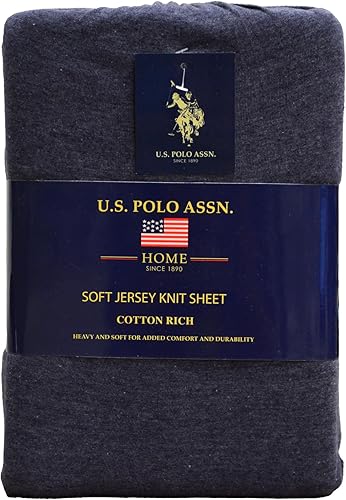 U.S. Polo Assn. Para todas las estaciones, material de camiseta suave y acogedor, juego de sábanas de algodón de 4 piezas de 1800 hilos