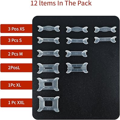 Invisible Ring 12pcs Multi-Size Clear Band Adjuster with 6 Sizes