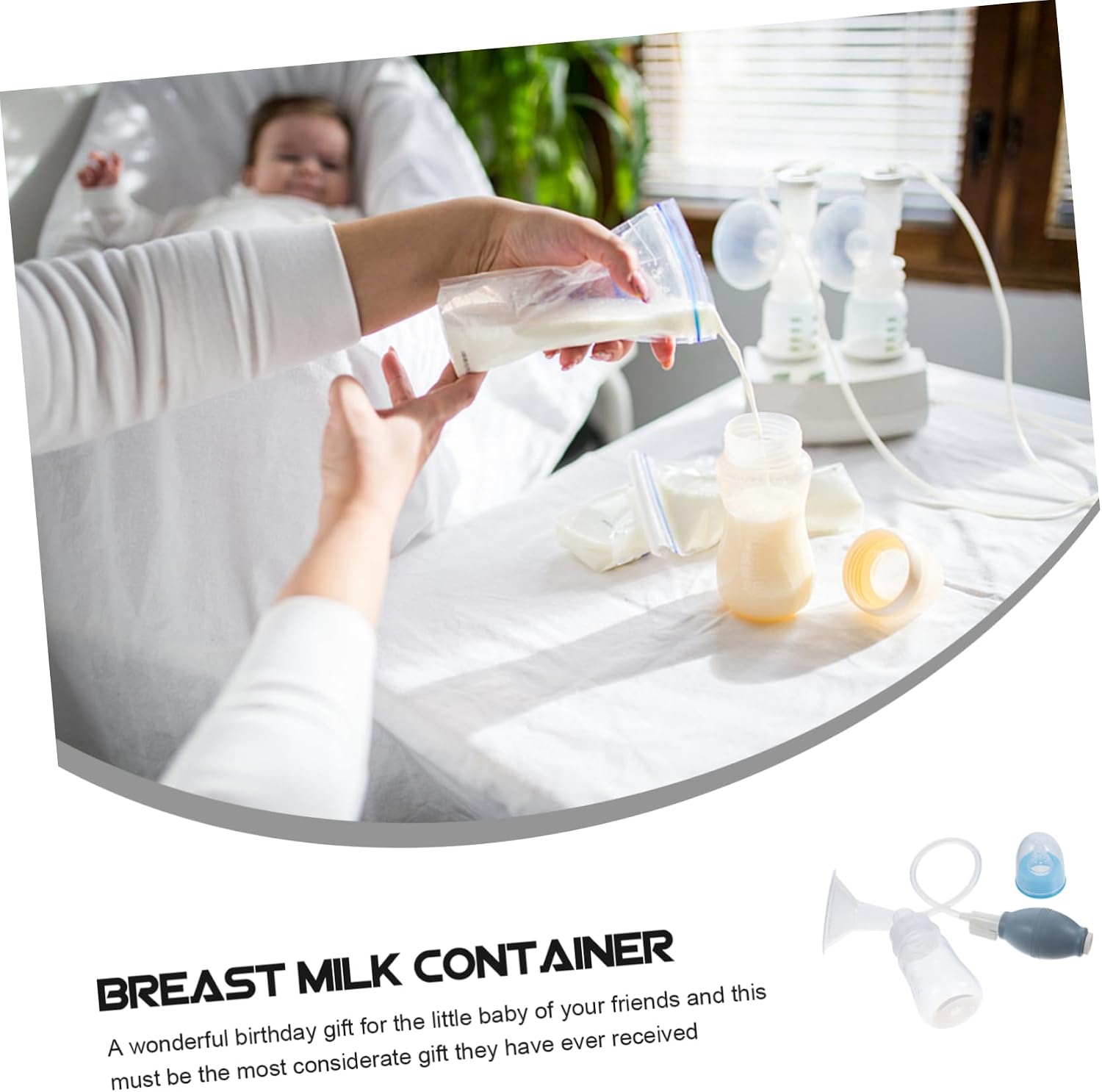 Kisangel 1Set Manual Breast Pump Hand Express Breast Milk Collector Portable Milk Container for Indoor Outdoor Use Easy Operation Detachable Design Safe Materials