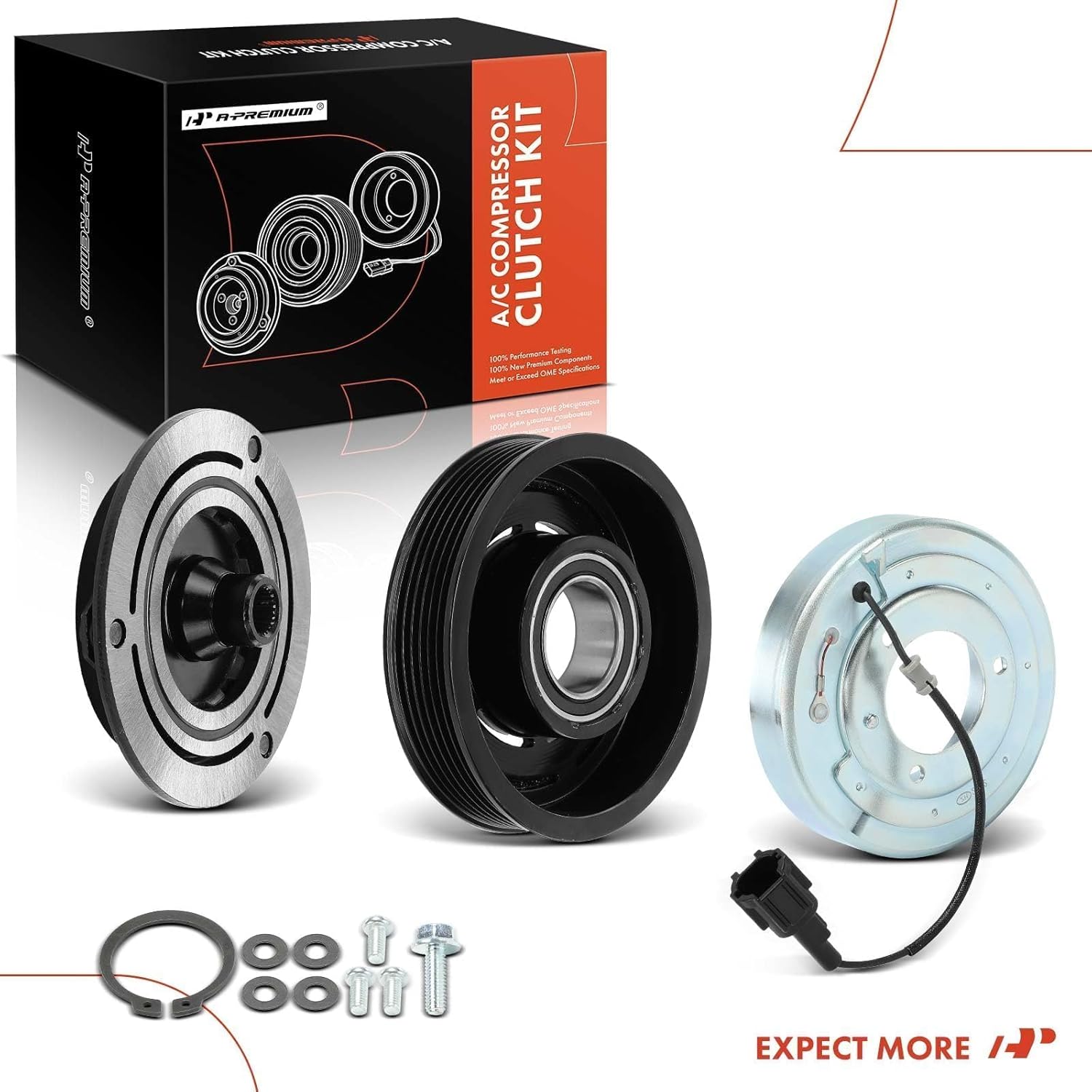 A-Premium Air Conditioner AC Compressor Clutch Kit Compatible with Nissan Altima 2002 2003 2004 2005 2006, 2.5L