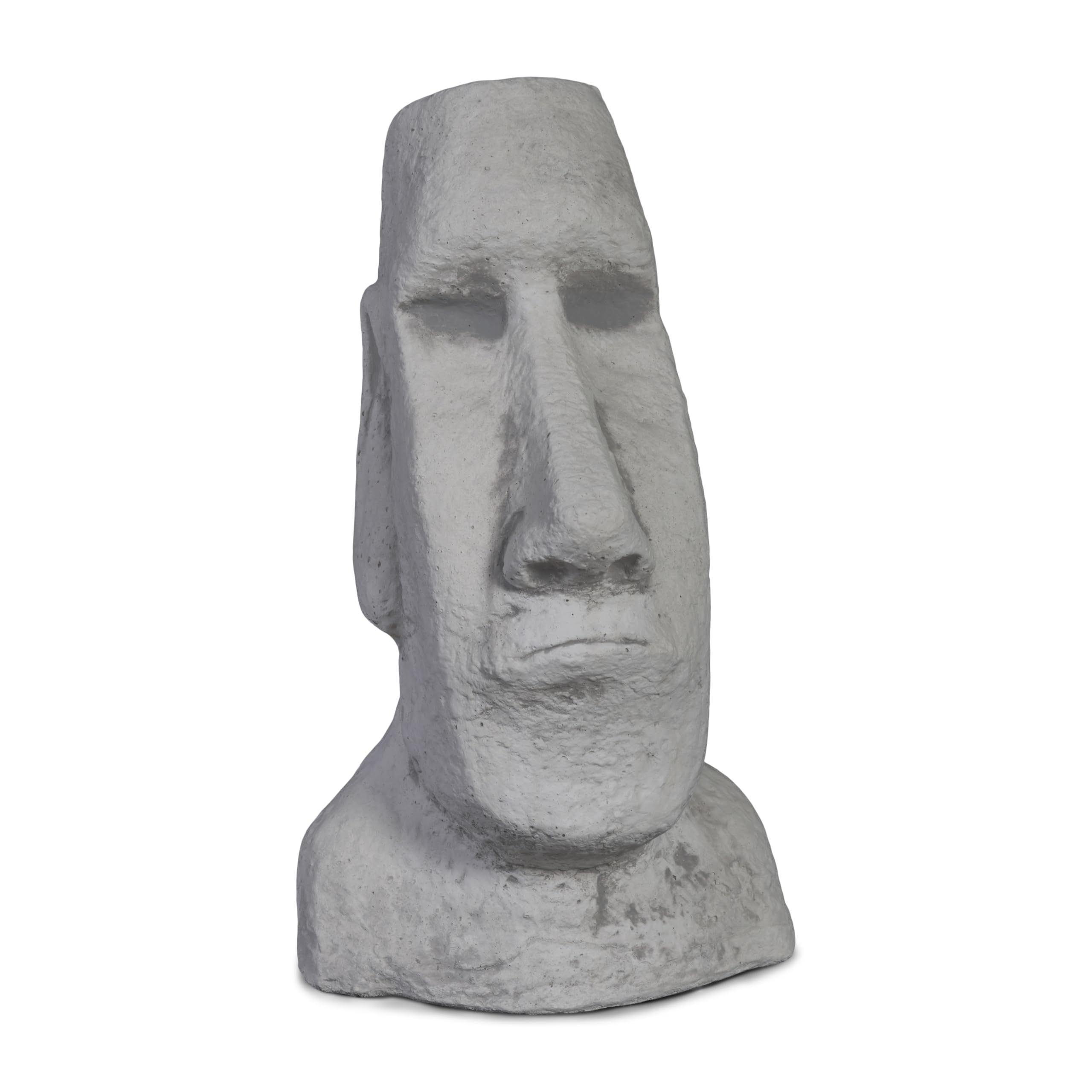 Massieve stenen figuur grappige XXL trol oma met middelvinger van gegoten steen, vorstbestendig