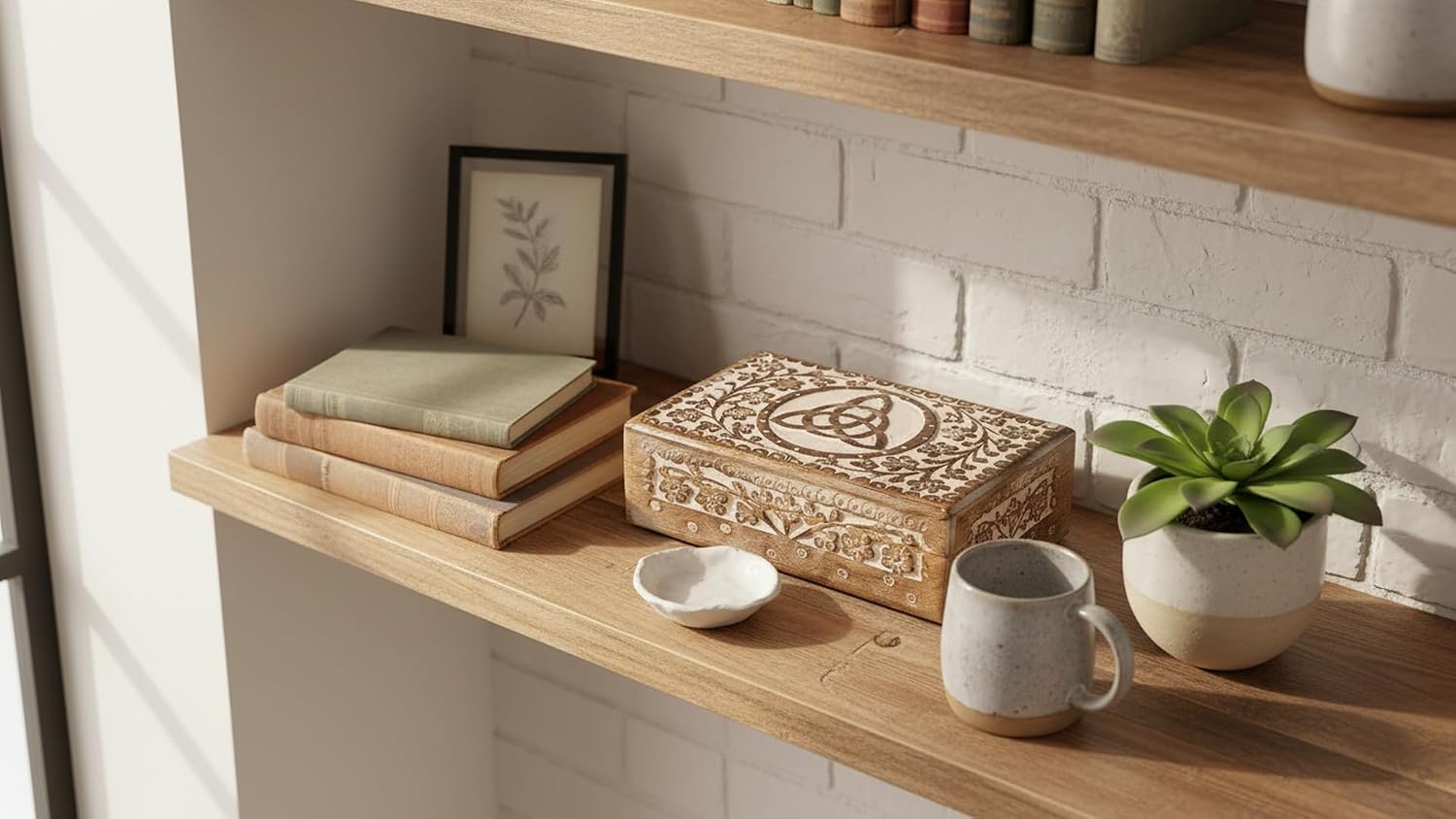 Handmade Wooden Jewelry & Keepsake Box, Decorative Storage Box, 8 x 5 Inch image 5