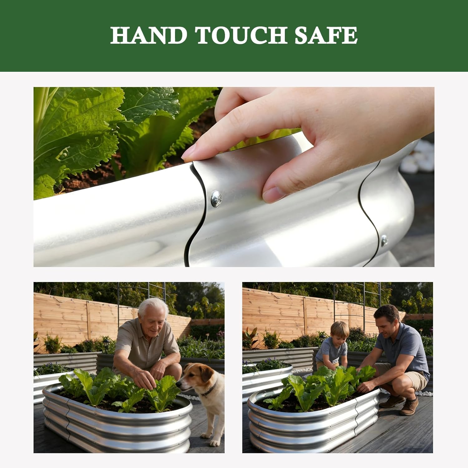 4x2x1 ft Galvanized Raised Garden Bed Outdoor, 4-Pack 12" Tall Metal Planter Boxes for Planting Vegetables, Flowers, Herbs, Tomato - Corrugated Rust-Resistant Elevated Garden Beds Kit, Silver