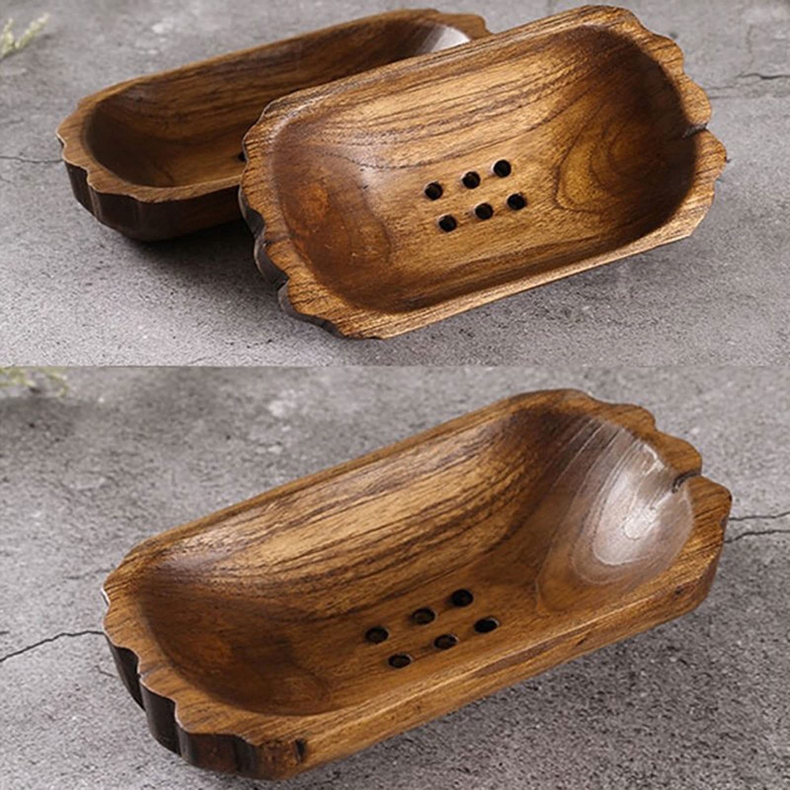 Jabonera de Madera Hecha a Mano para Ducha, jabonera de Madera Artesanal para bañera, Bandeja Protectora para jabón, Caja para esponjas y estropajos