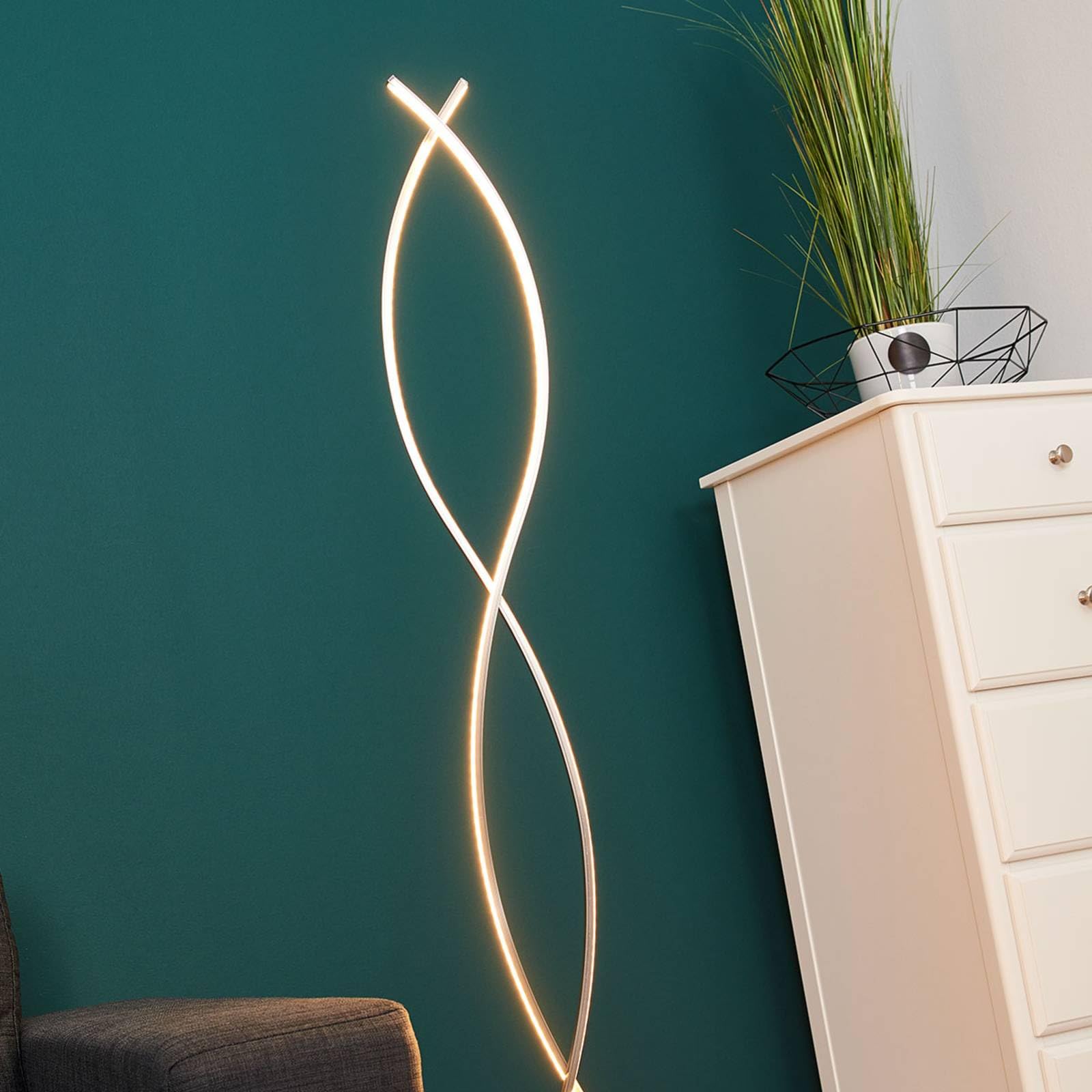 LED Lámpara de pie 'Bobi' (Moderno) en Gris hecho de Aluminio e.o. para Salón & Comedor (1 llama,) de Lindby | lámpara de pie LED