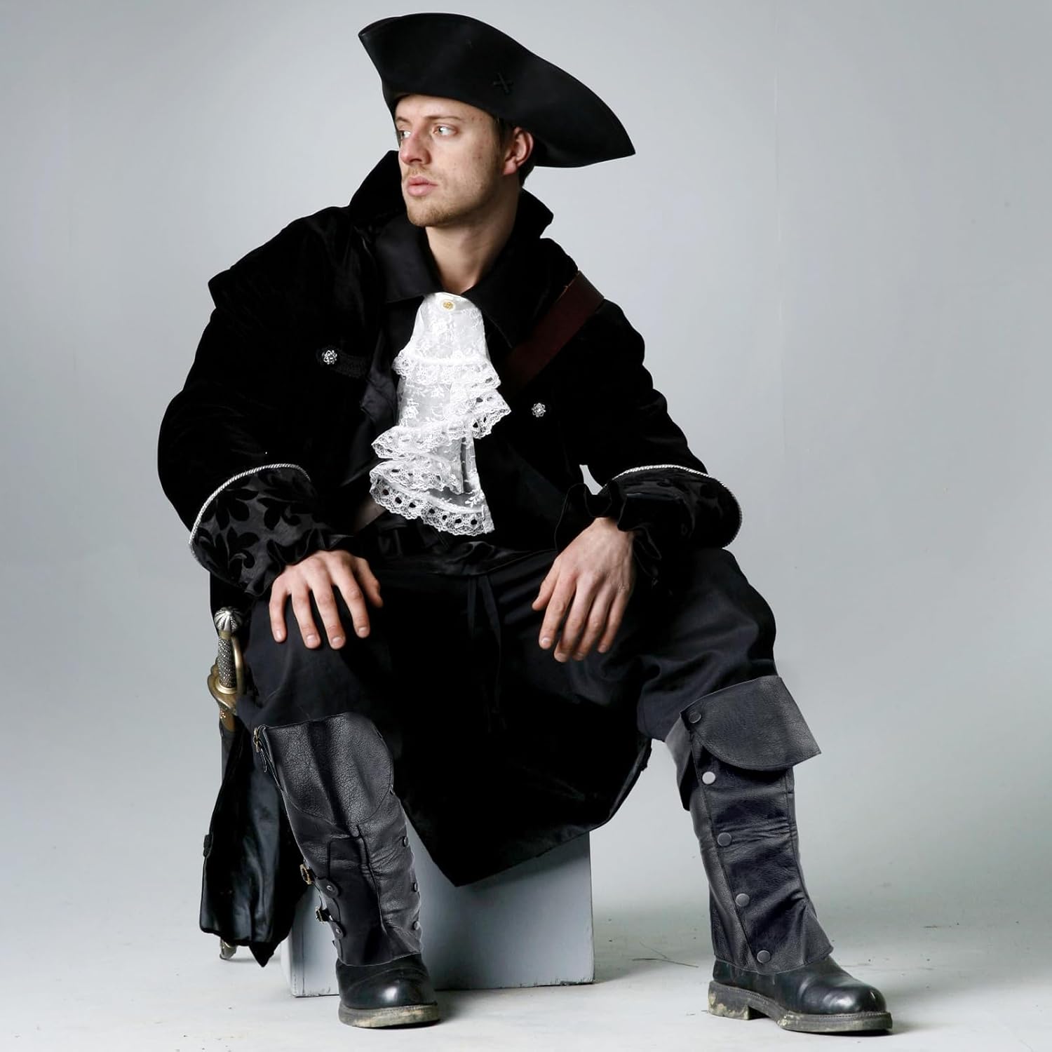 Medieval Pirate Boot Cover Men - Renaissance Pirate Boot Covers Cosplay Accessories Gothic Halloween Costume - Image 5