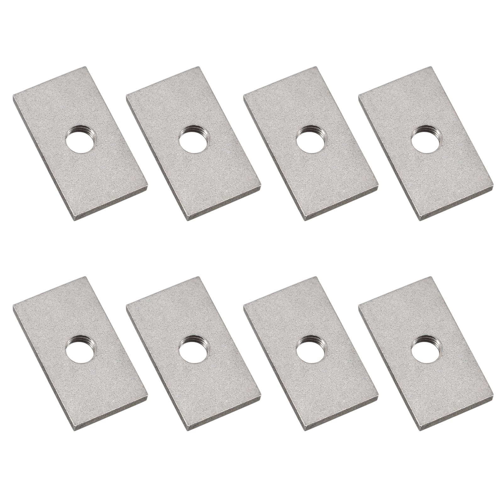 Dadi quadrati M8 in acciaio inossidabile 304, dadi rettangolari con filettatura per macchinari e mobili, 30 x 20 x 5 mm (confezione da 8)