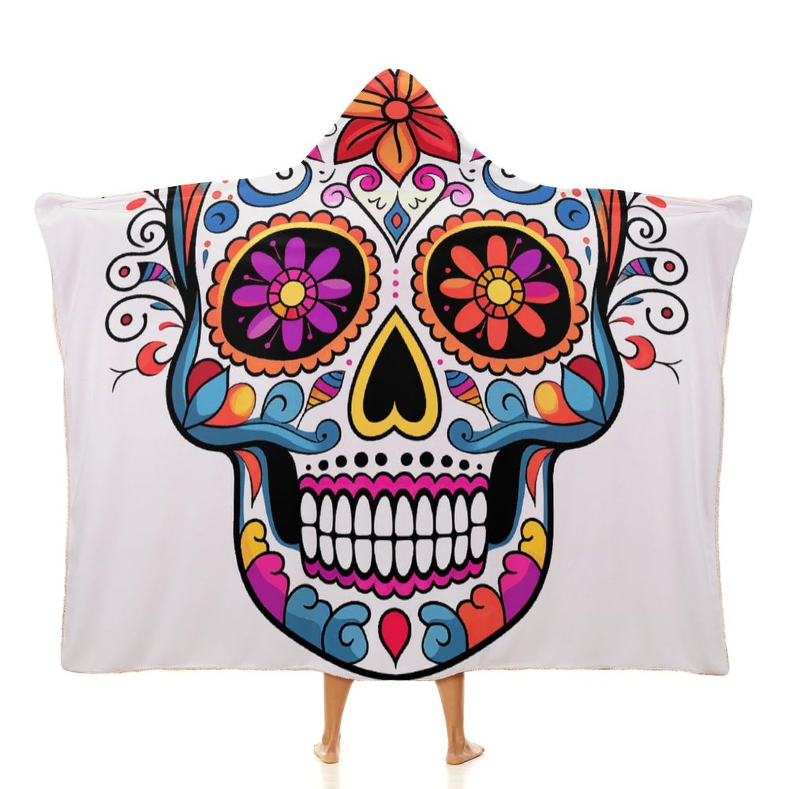 Couverture à capuche tête de mort 150x200cm pour canapé