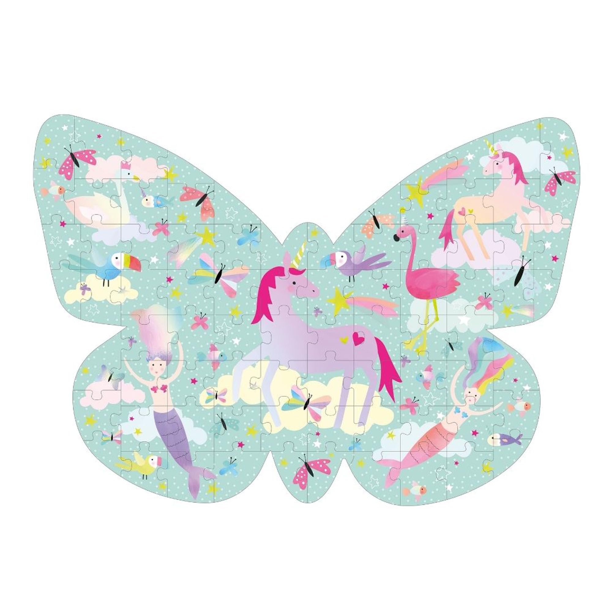 MEGANO Formosa ジグソーパズル 80×75 cm Amazon.com: Fantasy Butterfly Shaped Unicorn Pink 20 x 14