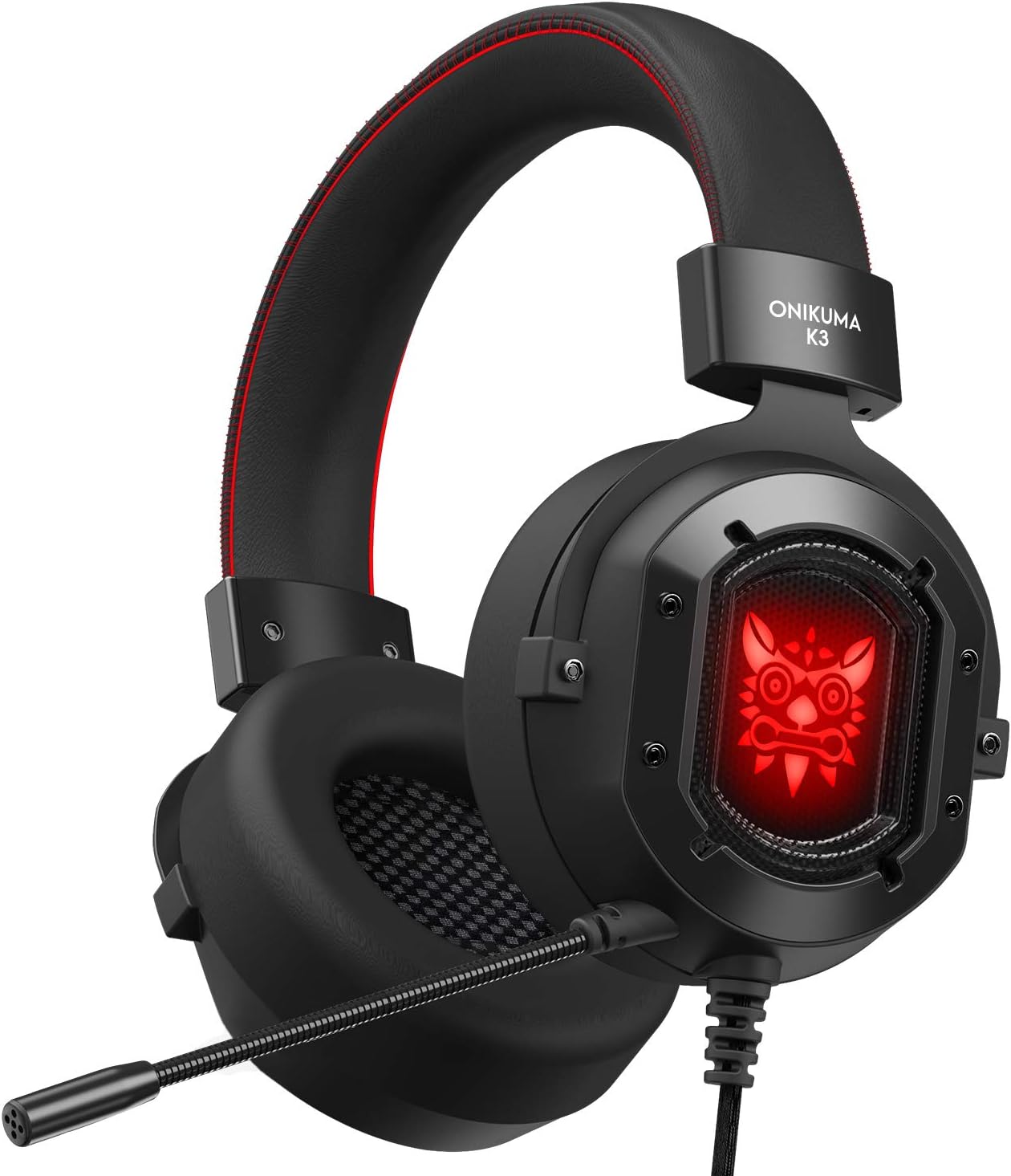 Gaming Headset for PS4 RGB Stereo Wired Headphones for Xbox One,PC,Bass Surround Sound Ear Headphones with Noise Canceling Microphone,LED Light and Soft Earmuffs