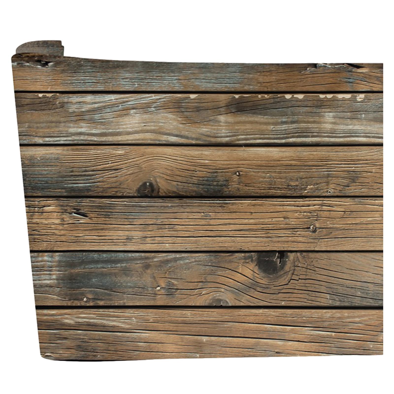 Papier peint adhésif bois foncé PVC 3D pour mur rustique