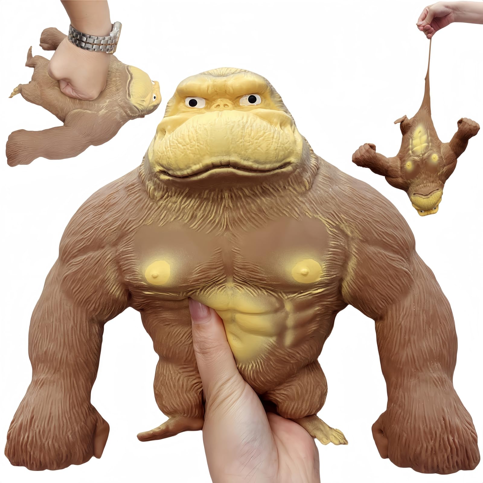 Stretchy Glue-Sand Filled Rubber Gorilla, Soft Decompression Doll, Squishy Monkey, High-Elastic Stretchable, Decompression Toy for Adults and Children