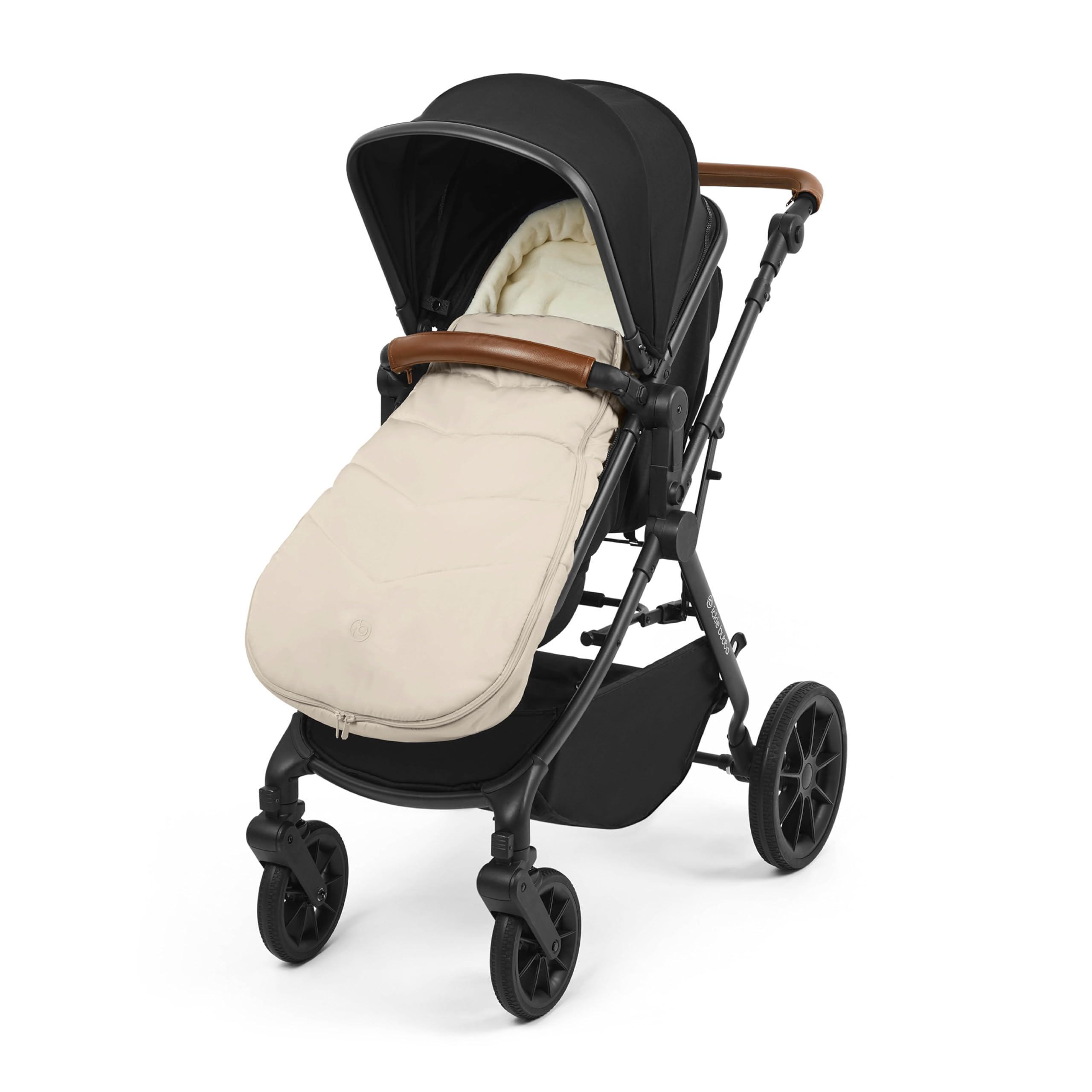 Ickle Bubba Universal Premium Footmuff for Prams, Pushchairs & Strollers – Cosy Faux Fur Lined, Showerproof, All-Season Warm Cosy Toes, Fits Most Buggies & Stroller Brands (Stone)