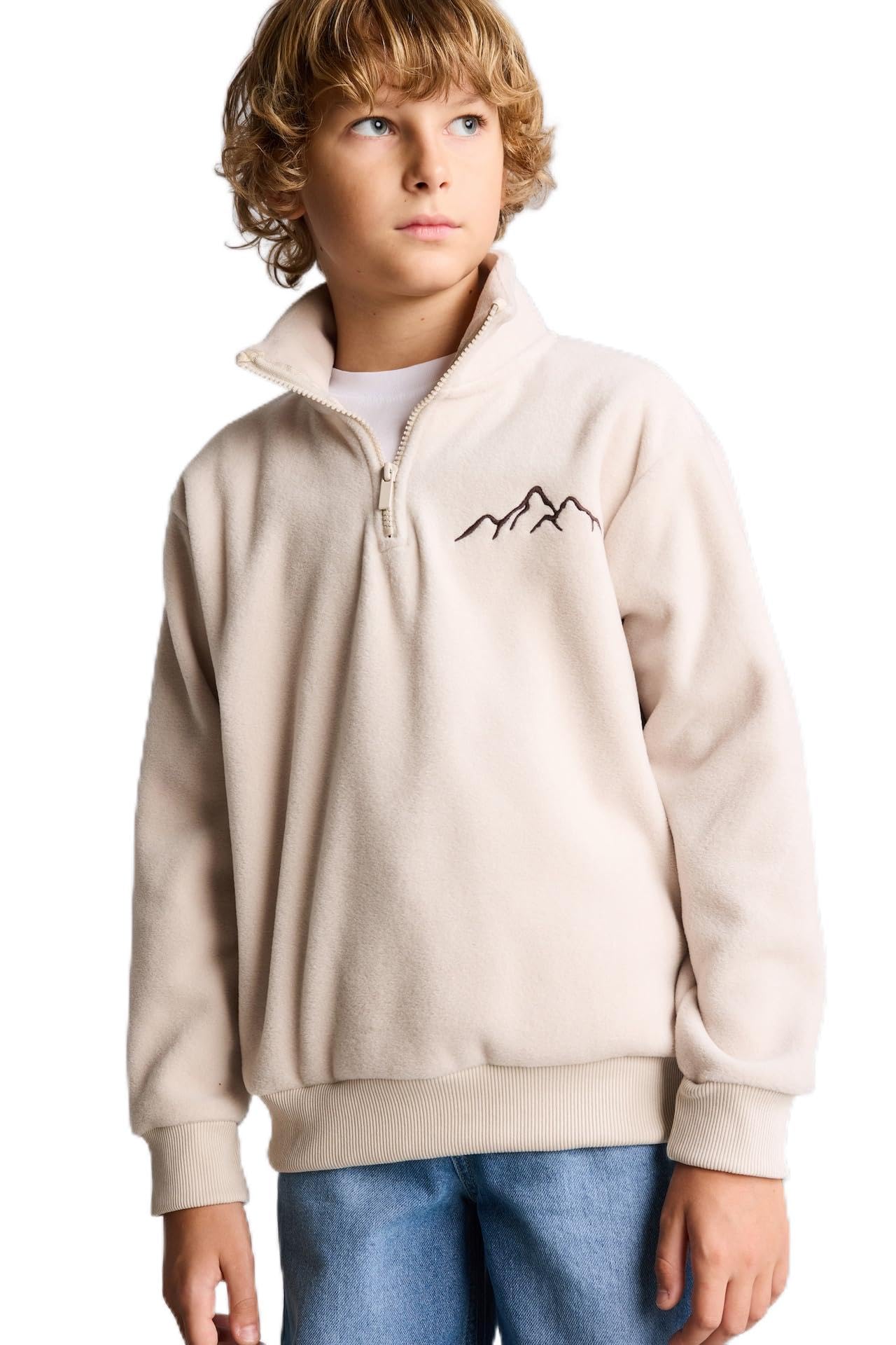 DeFacto Oversıze İçi Yumuşak Tüylü Polar Sweatshirt Erkek Çocuk