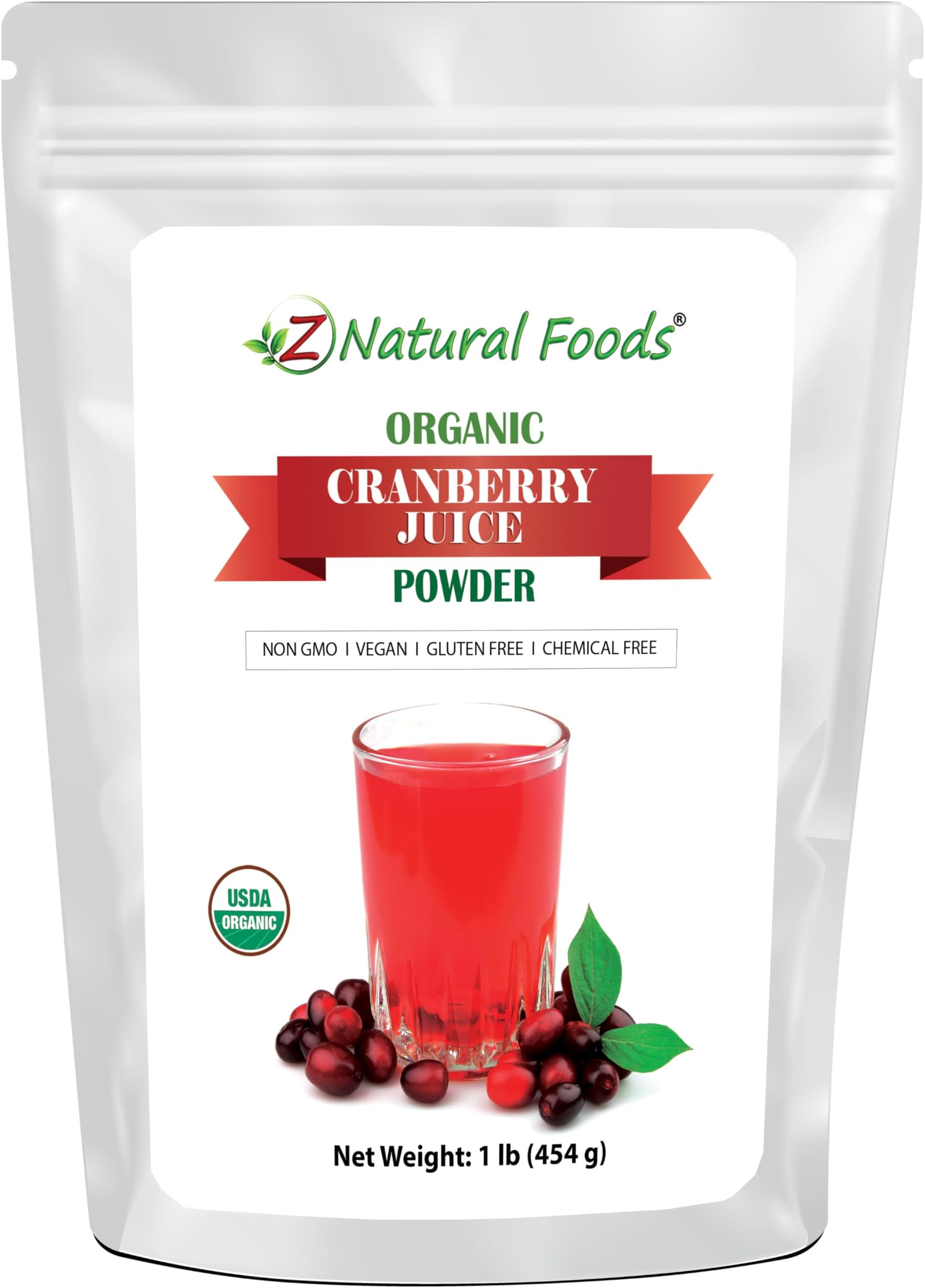 Organic Cranberry Juice Powder - Kosher, Vegan, 16 oz