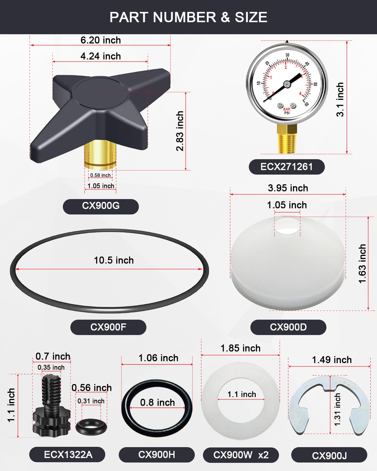 Poolfilter-Verriegelungsknopf Set CX900G – Komplettes Ersatzteil Kit Für Filterpumpen