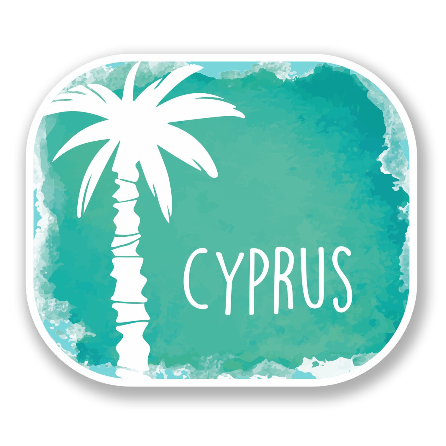 Destinationvinyl Multi 2 X 10Cm Cyprus Vinyl Sticker Decal Luggage Travel Laptop Tag Car Label #6505 (10Cm Wide X 8.5Cm Tall)
