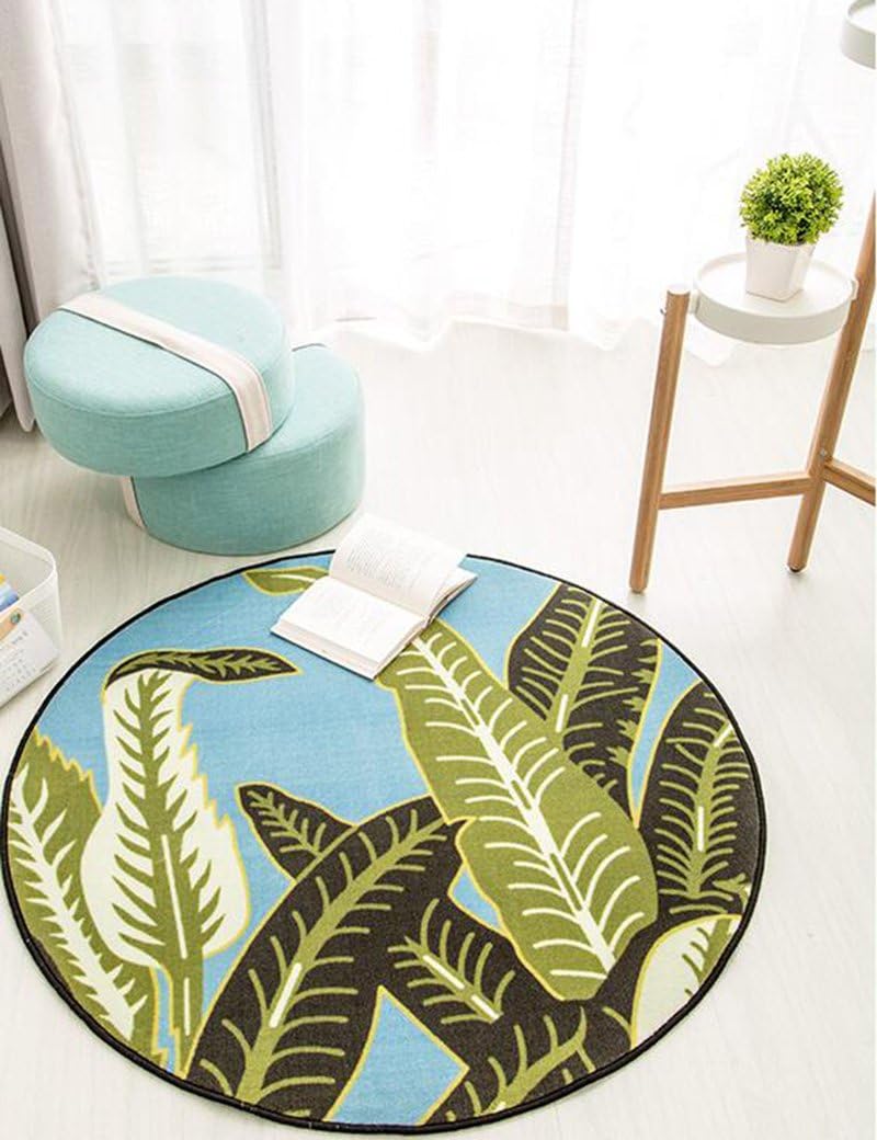 XIAOLIN Carpets Rugs Area Rugs Fresh Farmhouse Style Round Non-slip Carpet Living Room Sofa Blanket Basket Turnstile Blanket Bedroom Bedside Bed Blanket 100 Cm / 120 Cm / 150 Cm Super soft carpet ( Size : 100cm )