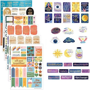 Manifesting Vision Board Stickers 300pcs Bundle - for Celestial VB Parties, Self-Discovery, Planners, Journals