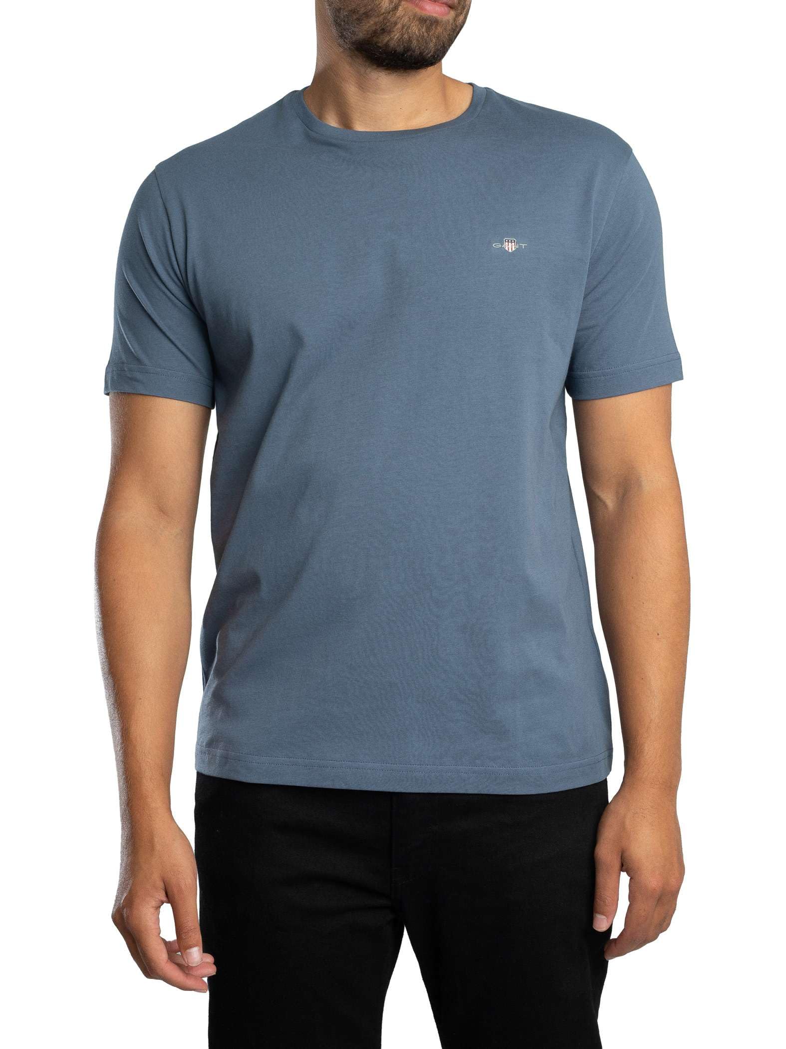Gant Herren Printed Archive Shield Tshirt, Blau, XL EU