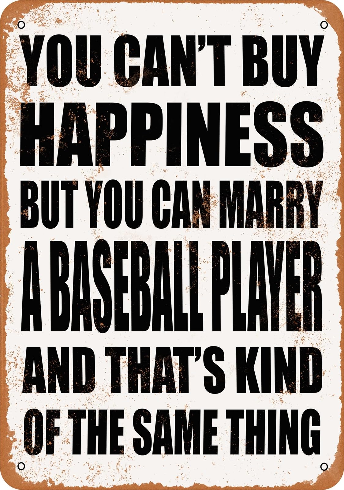 Metal Sign - Marry a BASEBALL PLAYER - Vintage Look home decor