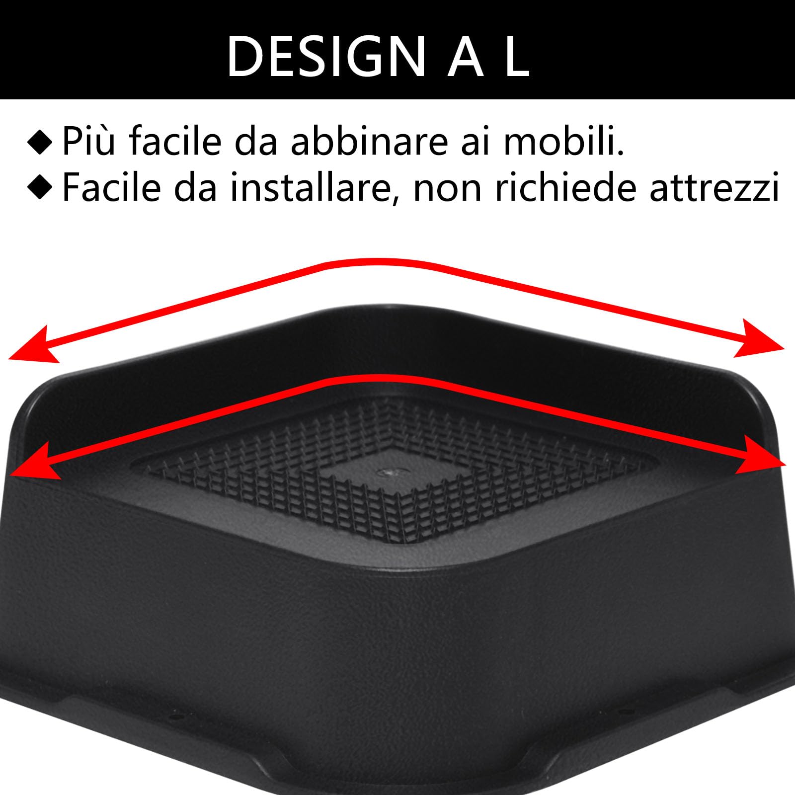 MYMULIKE Alzate per Letti 5,1 cm, 7,6 cm, 10,2 cm, 15,2 cm o 20,3 cm per Uso Intensivo Rialzi per Mobili, Fino a 2721,6 kg Design a Forma di L Blocchi Sollevatori per Letti per Divano, Scrivania