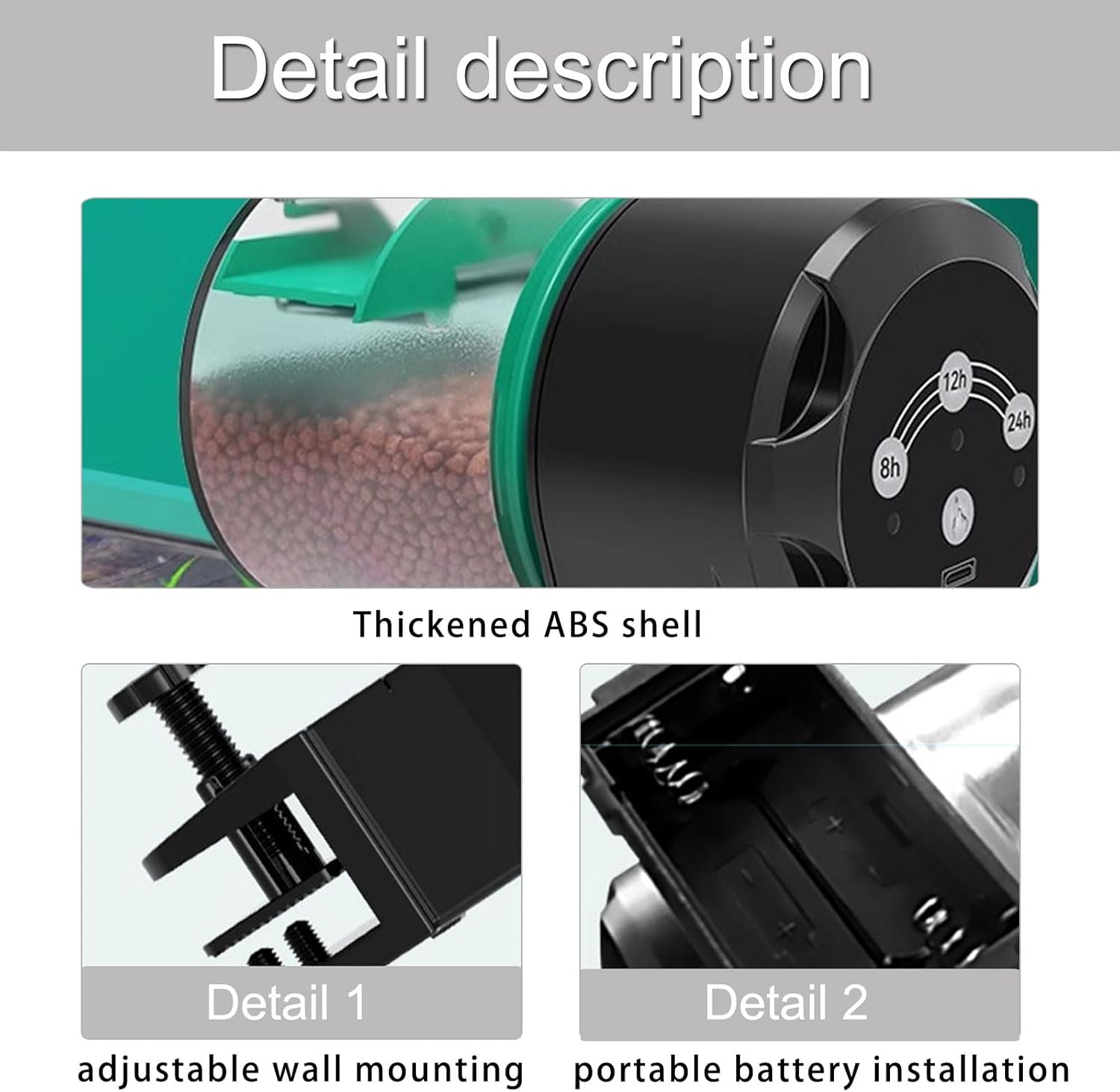 Battery Powered Feeders Compacts Aquariums Feeders Device for Fishes Food Pellets Fish Tanks Automatic Feeding