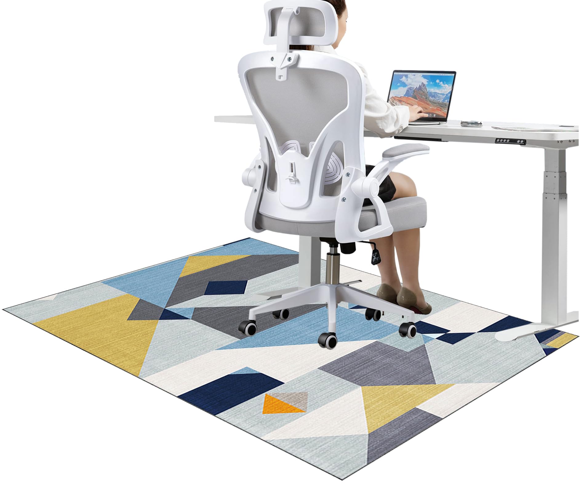 JaevKwzy Office Chair Mat for Carpeted Floor, Floor Mat, Floor Protector for Office Chair, Gaming Chair Mat Non-Slip Protective 70 x 100 cm, Carpet Protector for Low, Standard and Medium Pile Carpets — image 1