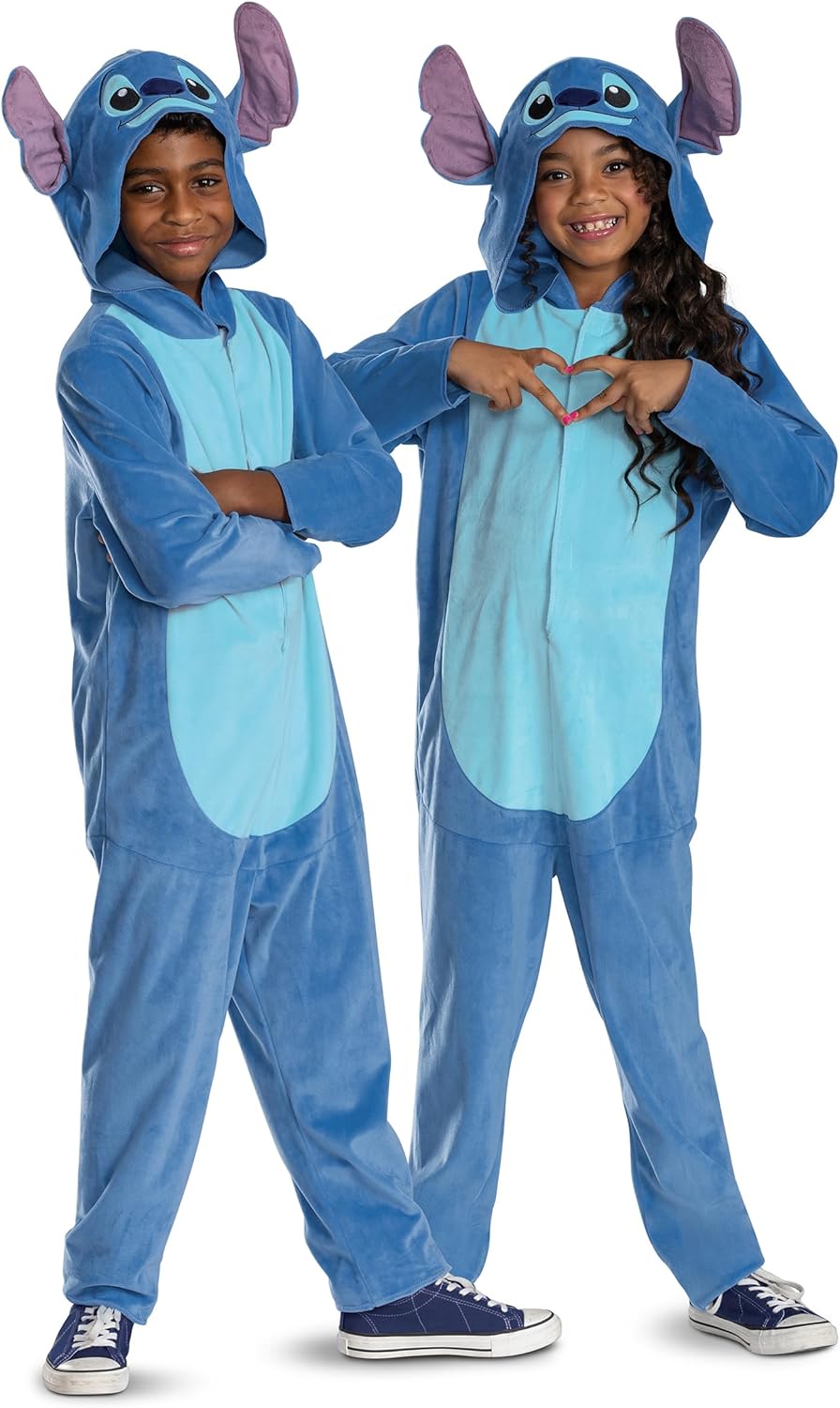 Disney Stitch Costume for Kids, Official Lilo and Stitch Hooded Jumpsuit Outfit