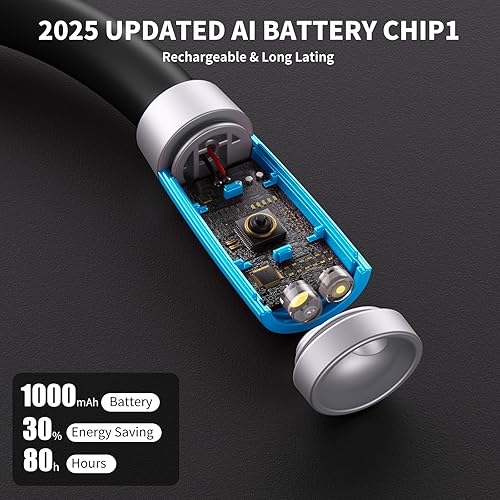 Miniatura 3 de LUXJET Luz de lectura de cuello y luz de libro para leer en la cama, manos libres, 6 niveles de brillo, brazos flexibles de 360, recargable de 80