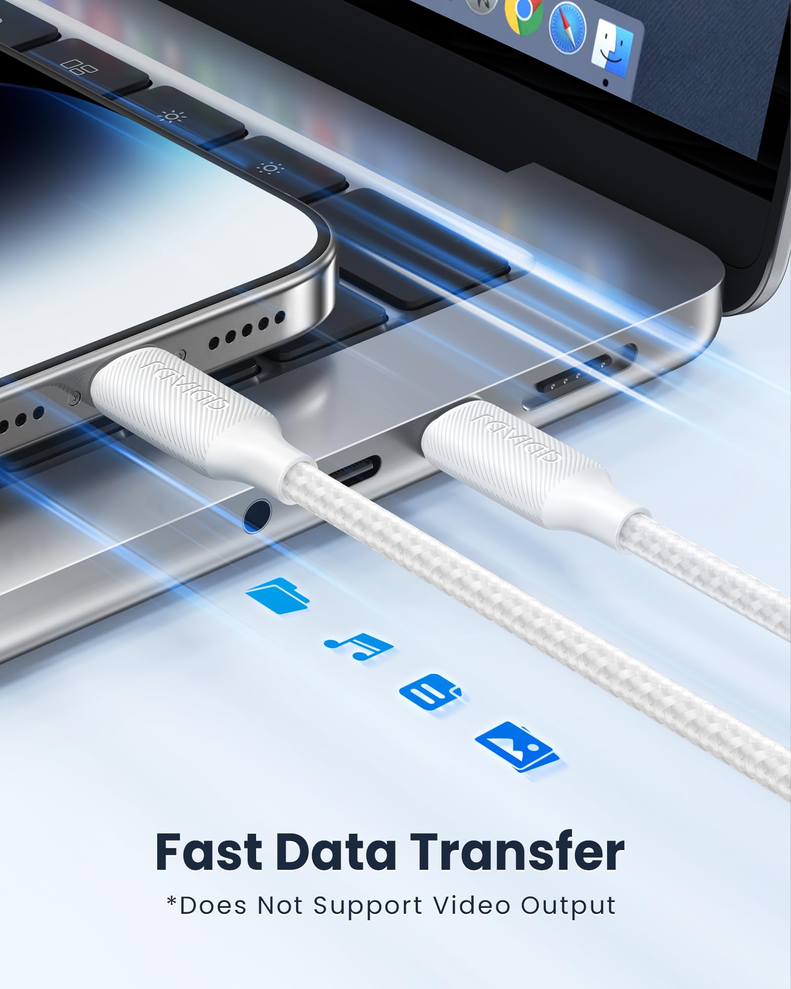 RAVIAD Cable USB C a Lightning [1M 2Pack] Cargador iPhone Carga Rapida MFi Certificado Cable iPhone USB C Nailon Trenzado PD USB Tipo C a Lightning Cable para iPhone 14 13 12 11 Pro XS MAX XR X 8 7 6S