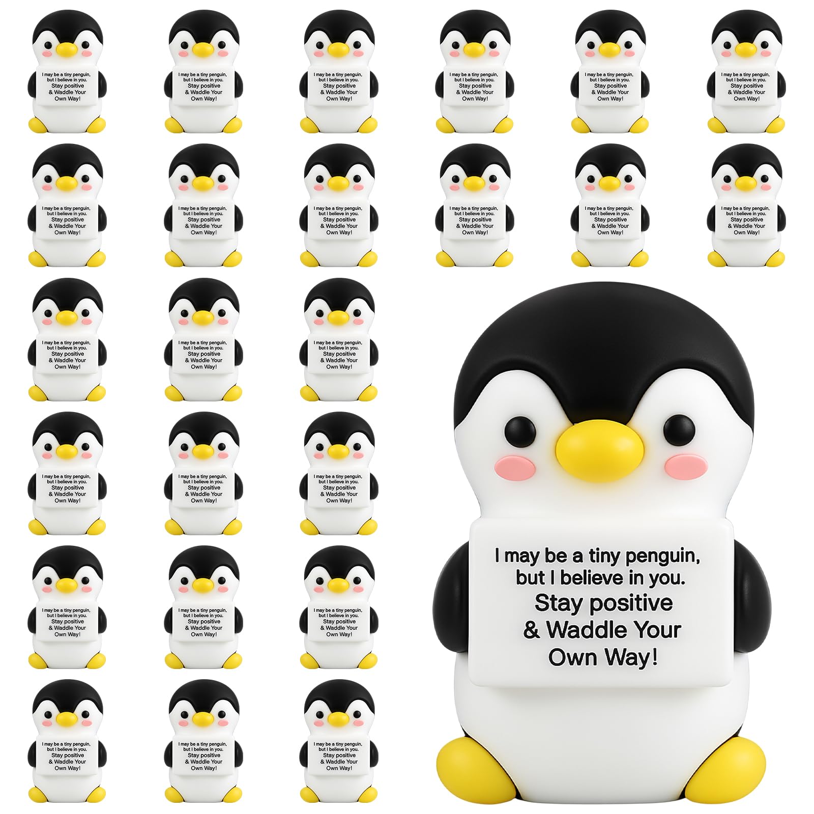 Photo 1 of Gejoy 25 Pcs Mini Rubber Penguin Toys Positive Gifts Mini Penguins Decorations and Encouragement Birthday Motivational Gifts for Colleague Staff Teacher
