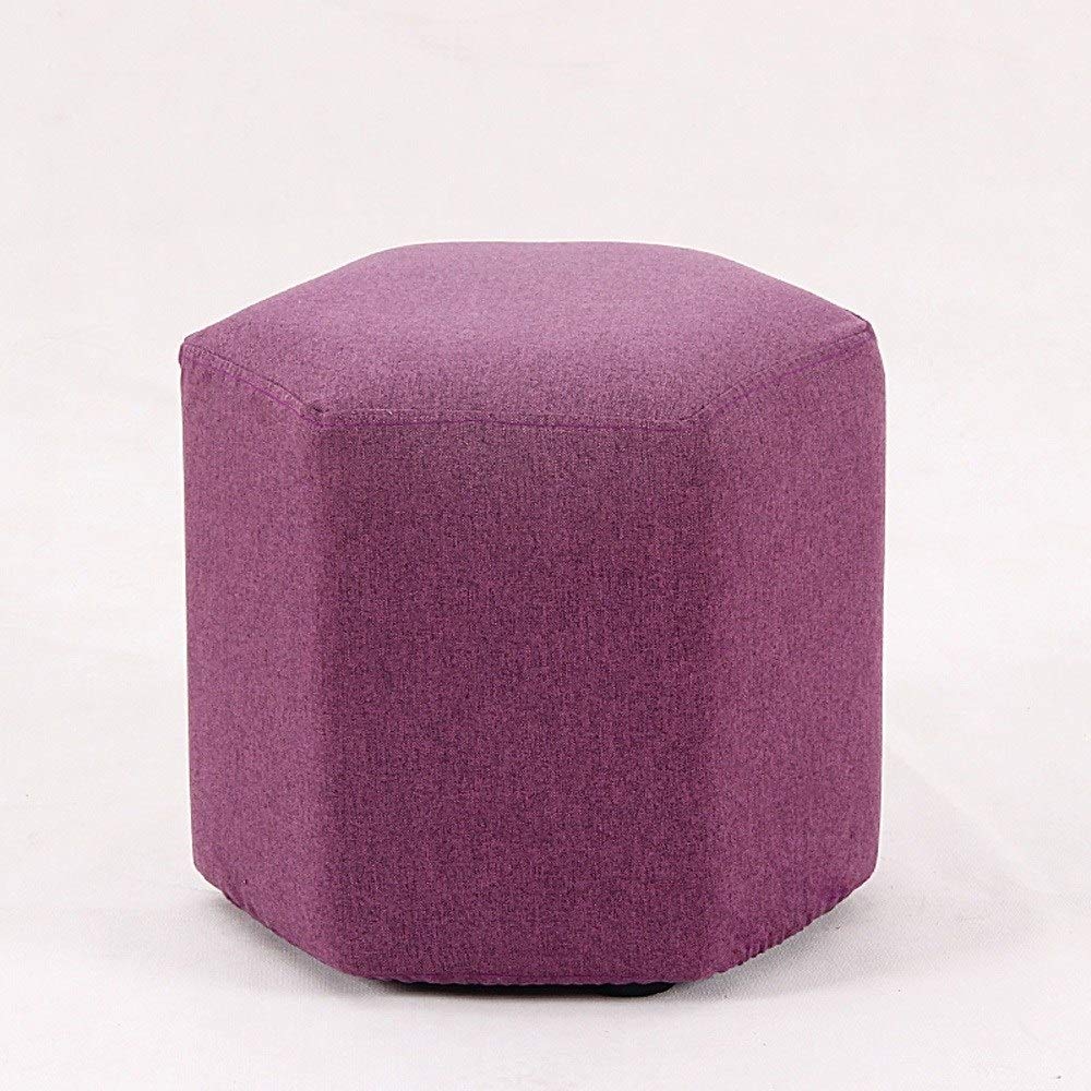 Repose-pieds rembourré violet en bois de 40 cm pour salon