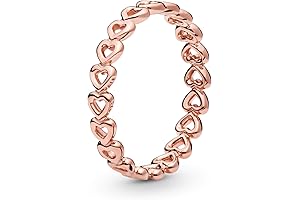 Pandora Rose Gold Band of Hearts Ring