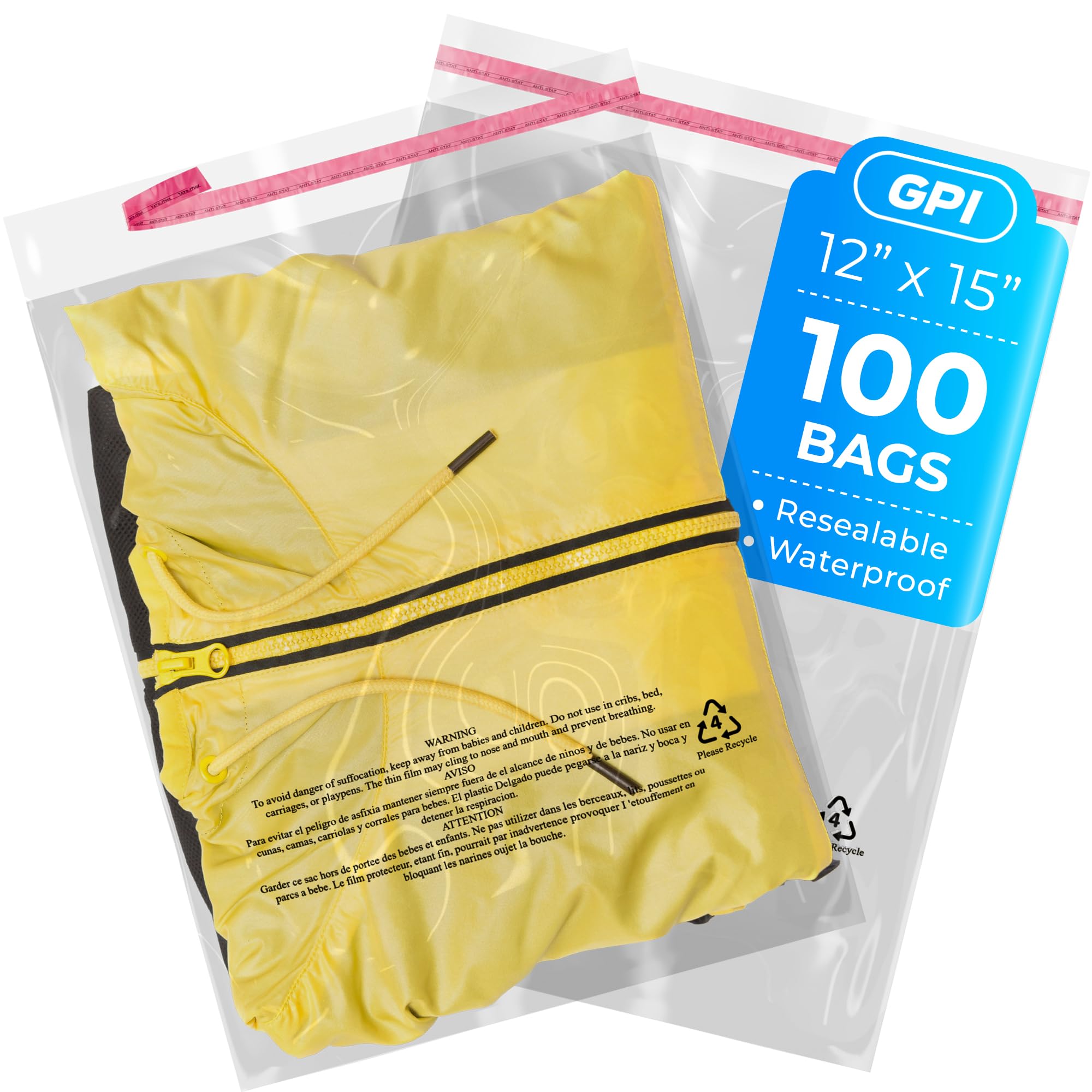 Sacs en polyéthylène transparents pour emballage de vêtements et expédition à domicile