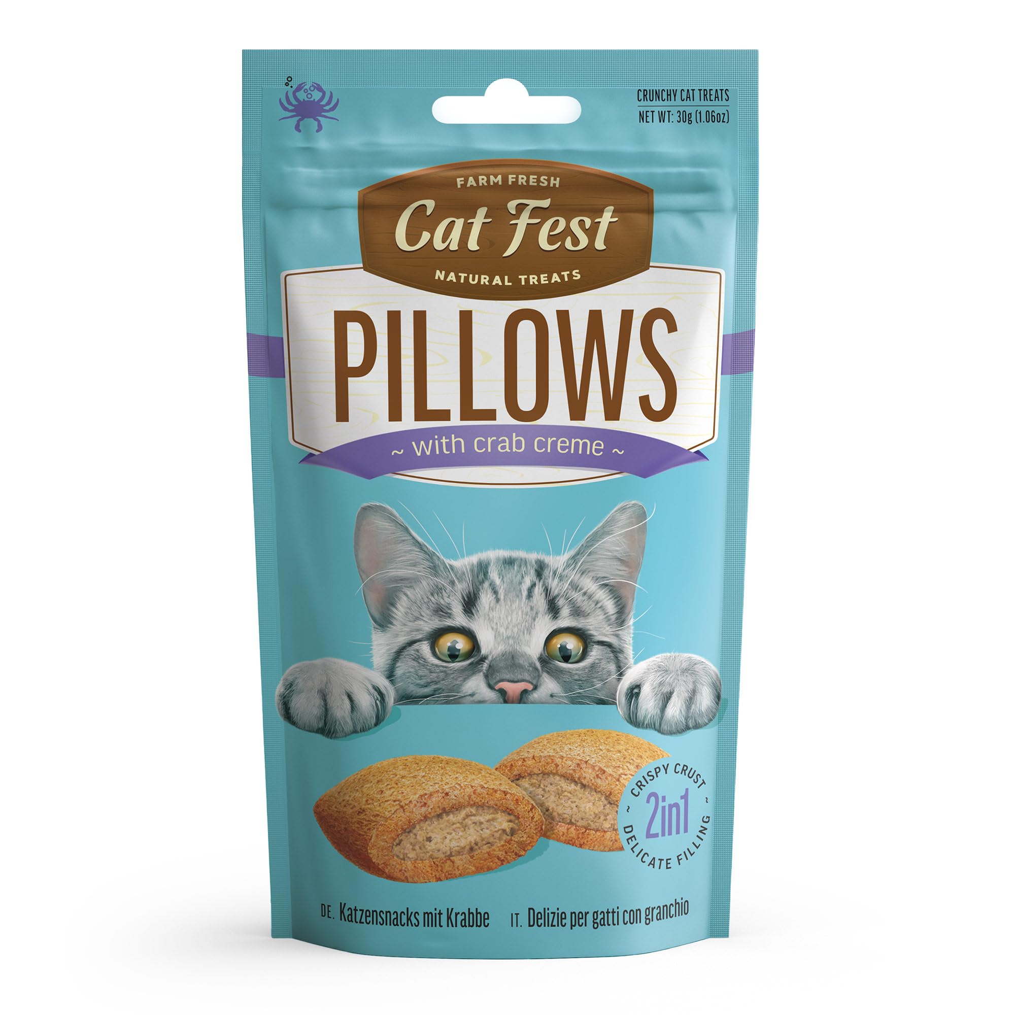 Cat Fest Pillows with Crab Creme - High-Protein Delicious Cat Treats, 30 g (Pack of 5), 234 g (Pack of 1) - Image 2