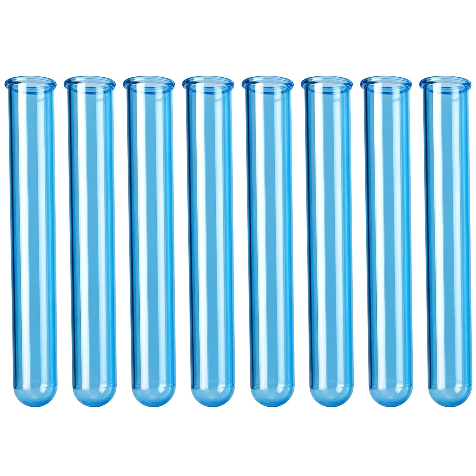 Kysun Blue Pack Of 8 Acrylic Test Tubes, Test Tube Vase For Hydroponics, Test Tubes For Flowers, Water Tubes For Flowers, Silicone Mould Test Tube Vase, Flower Tubes For Flower Arrangements (Blue)