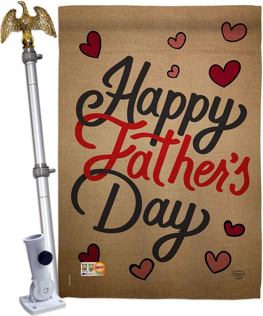Happy Fathers Day House Flag Family Father Dad Daddy Papa Grandpa Best Parent Sibling Relatives Grandparent Small Decorative Gift Yard Banner Double-Sided Made In USA 28 X 40