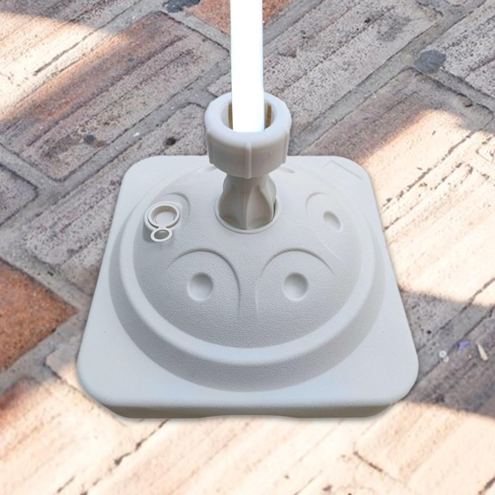 F Fityle Portaombrellone Portaombrellone da Patio Portaombrellone Multifunzionale Riempito con Acqua o Sabbia per Feste in Giardino in Giardino, Balcone, Bianco