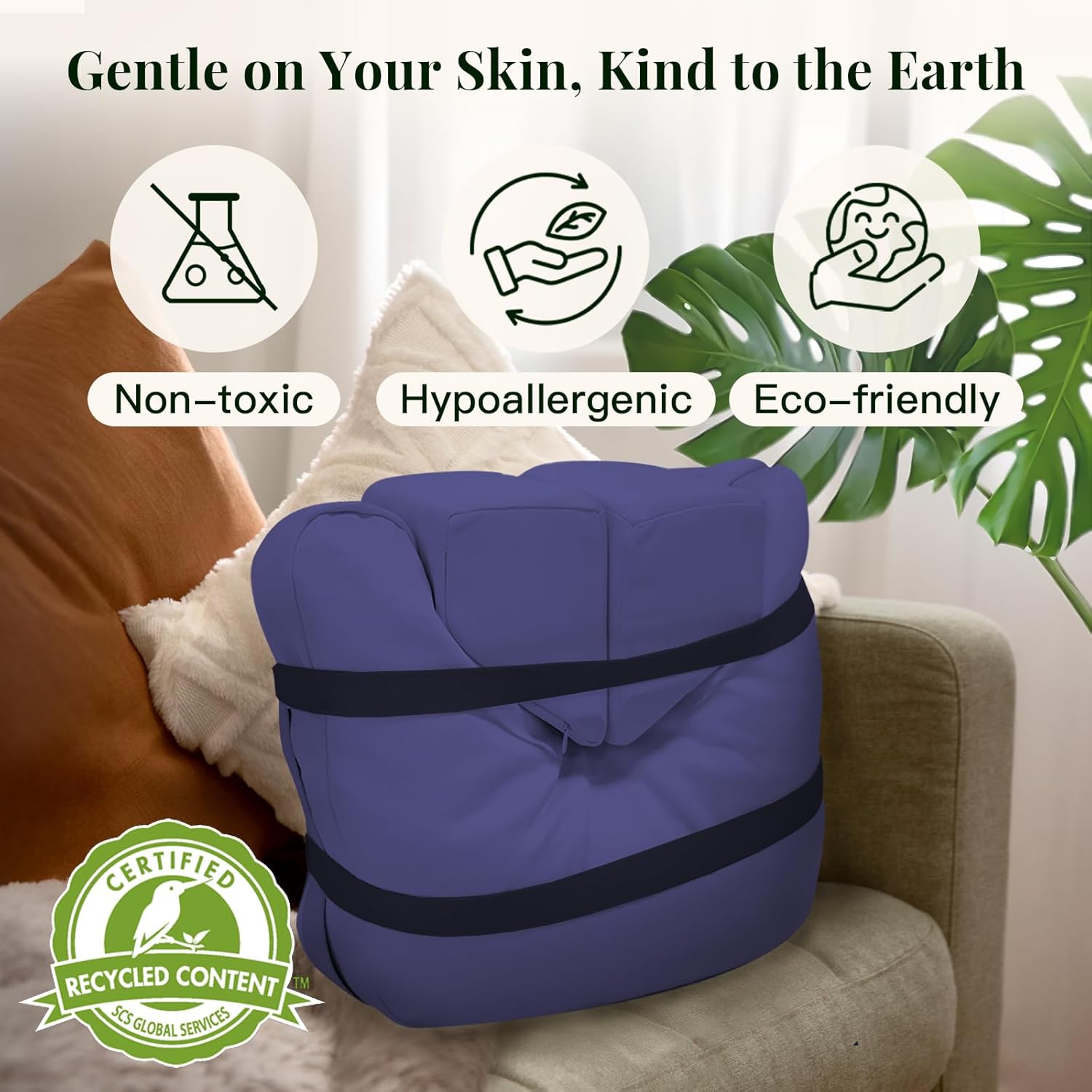 Syrinx Meditation Cushion Set – Zafu Yoga Floor Pillow with Knee Support Pads, Buckwheat Hull Filling, Carry Bag & Zabuton-Style Base