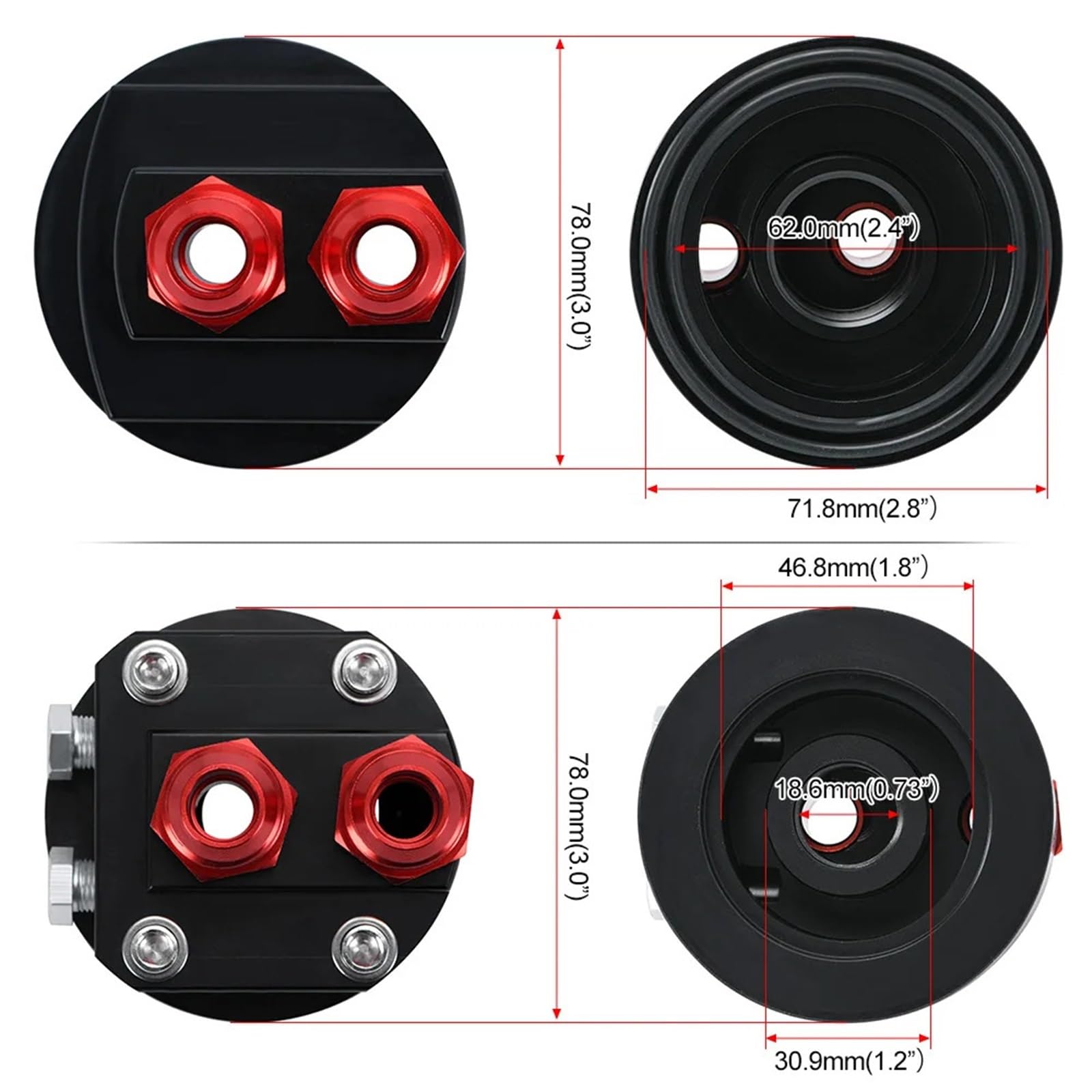 Radiatore Olio Motore Universale a 10 File, radiatore Olio Motore in Alluminio, Kit di ricollocazione Filtro Olio con Tubo Carburante AN10 da 3 Pollici e Kit di raccordi.